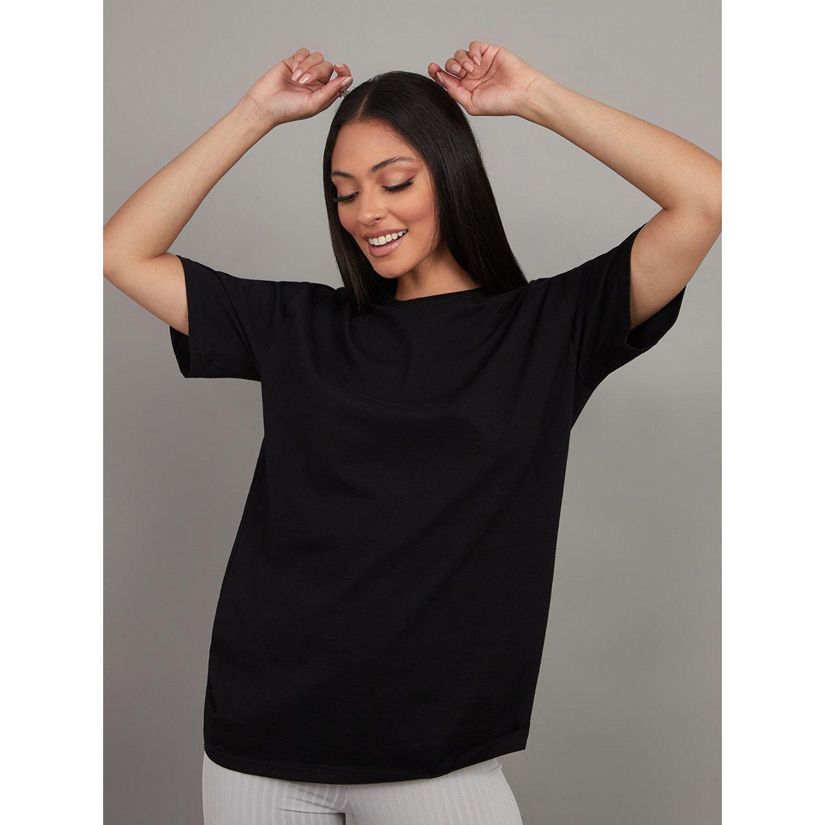 مجموعة من 2 تيشيرت واسع سادة-women-clothing-tshirts-image-2
