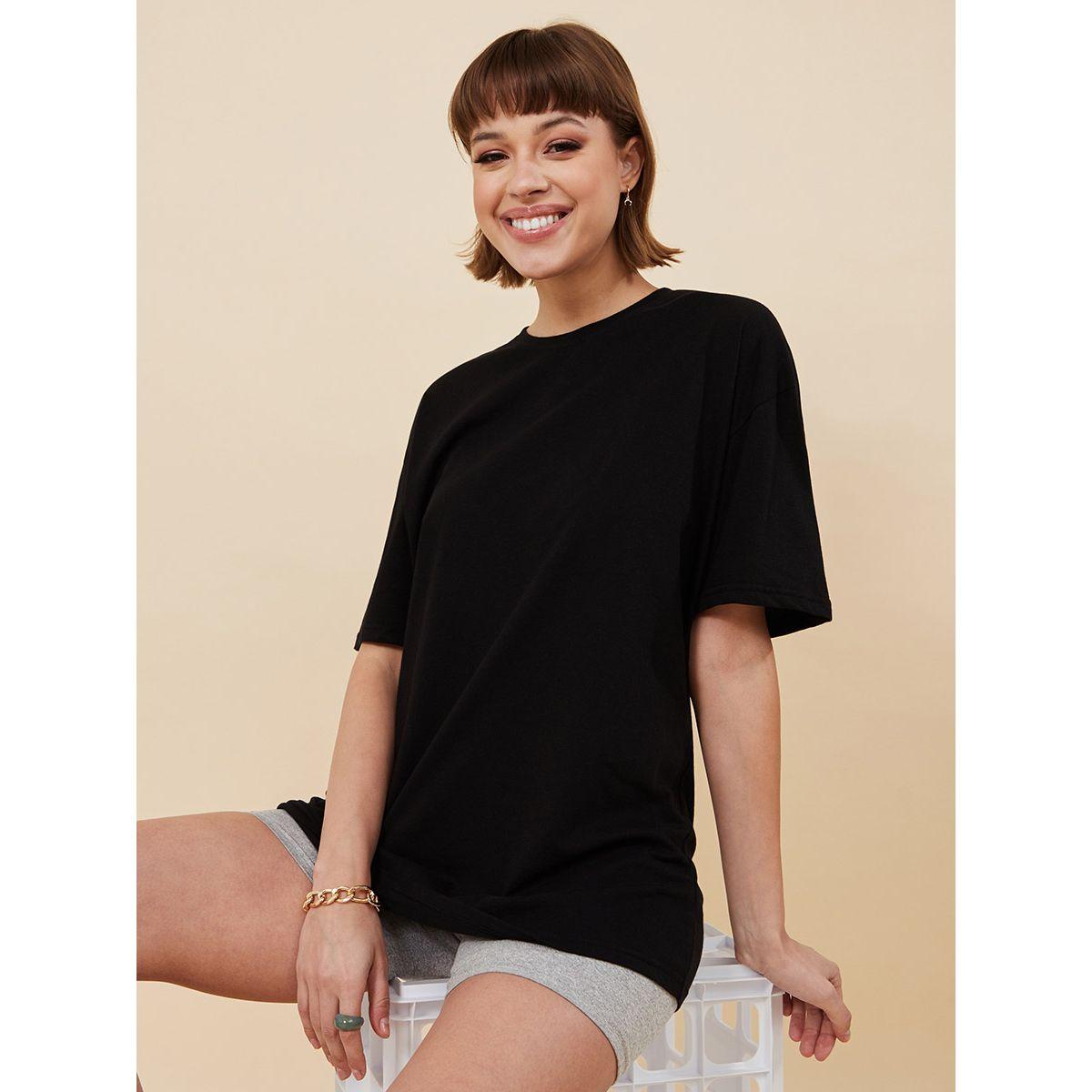 Styli Oversized Round Neck Cotton Longline T-Shirt-women-clothing-tshirts-image-1