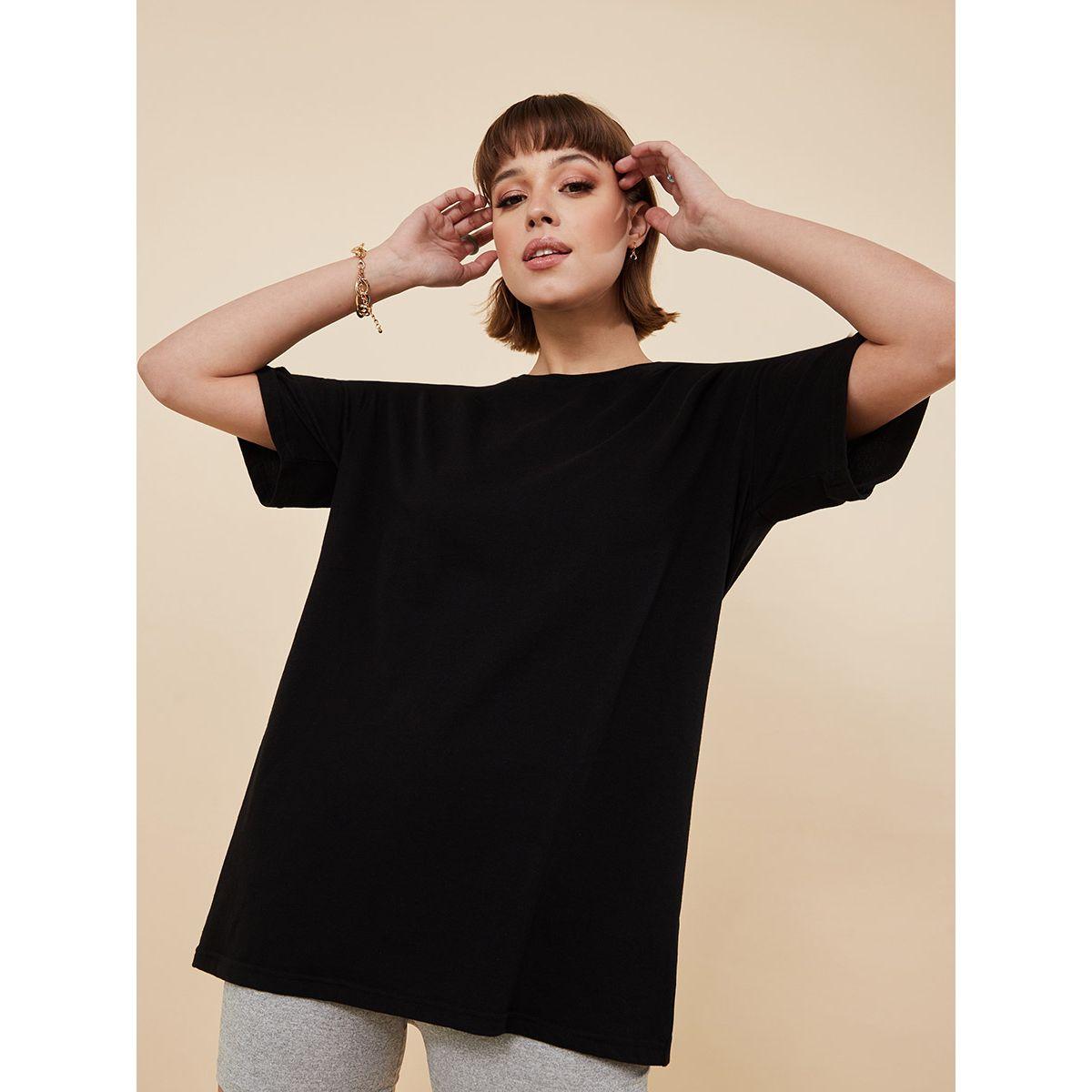 Styli Oversized Round Neck Cotton Longline T-Shirt-women-clothing-tshirts-image-3