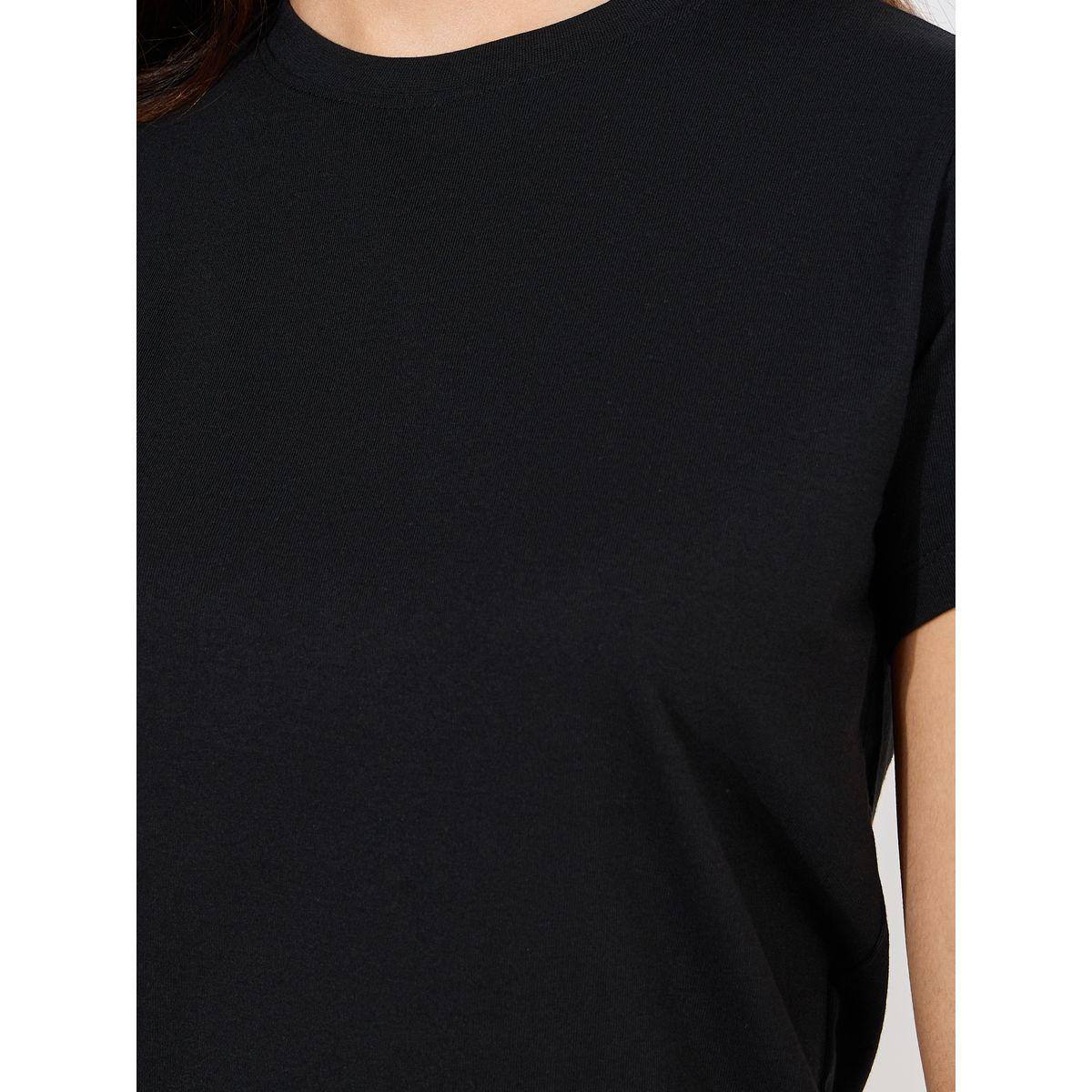 طقم من بنطال بيجاما مع تيشيرت قطن سادة-women-clothing-nightwear-pyjamas-longsets-image-4