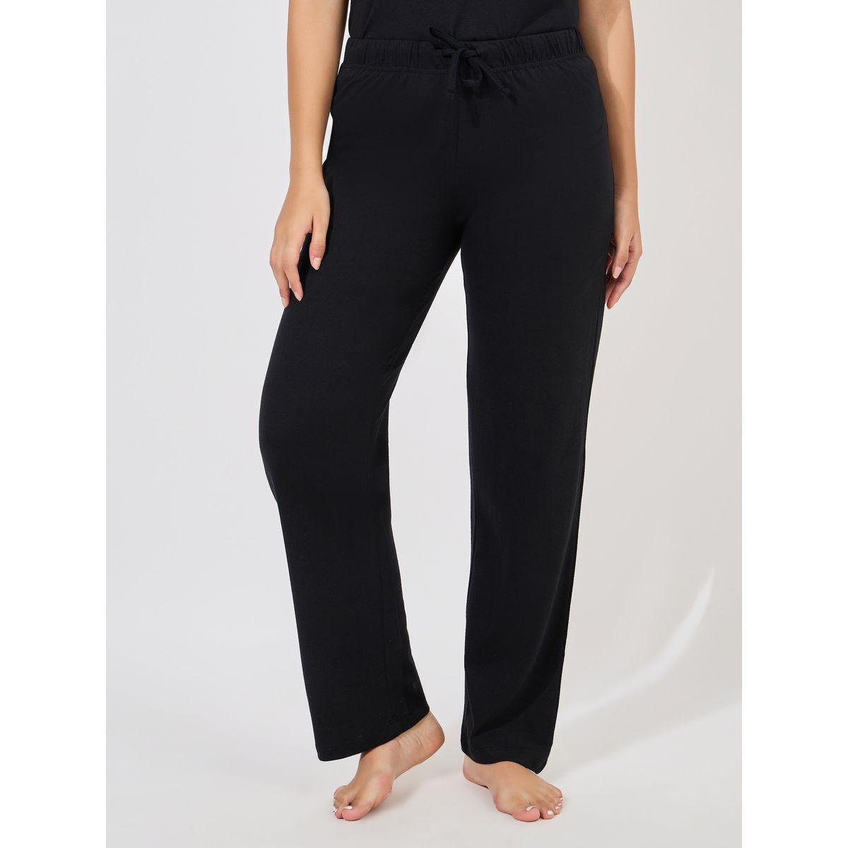 طقم من بنطال بيجاما مع تيشيرت قطن سادة-women-clothing-nightwear-pyjamas-longsets-image-6