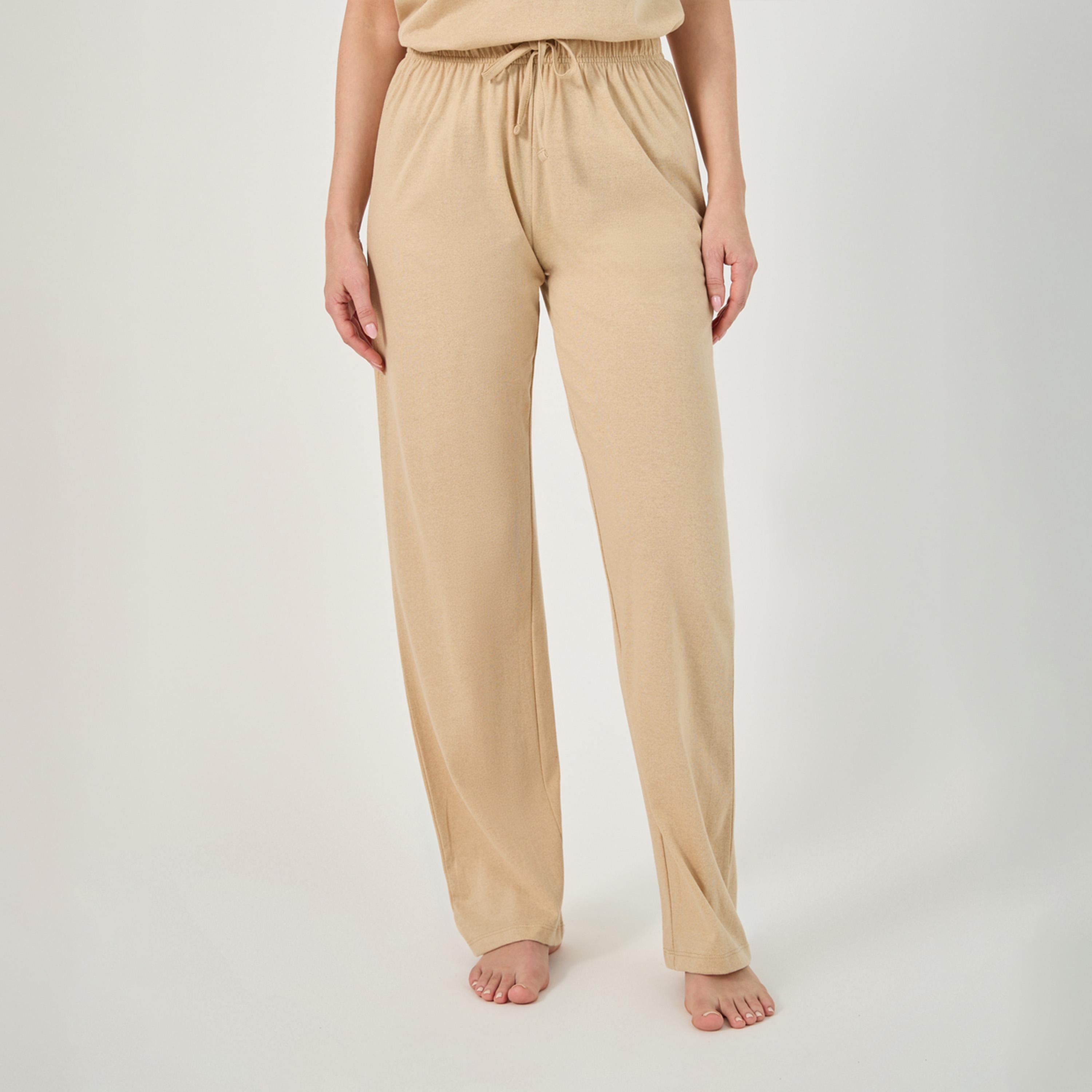 ستايلي - أنوايند طقم تي شيرت سادة برقبة دائرية مع بنطال بيجامة-women-clothing-nightwear-pyjamas-longsets-image-4