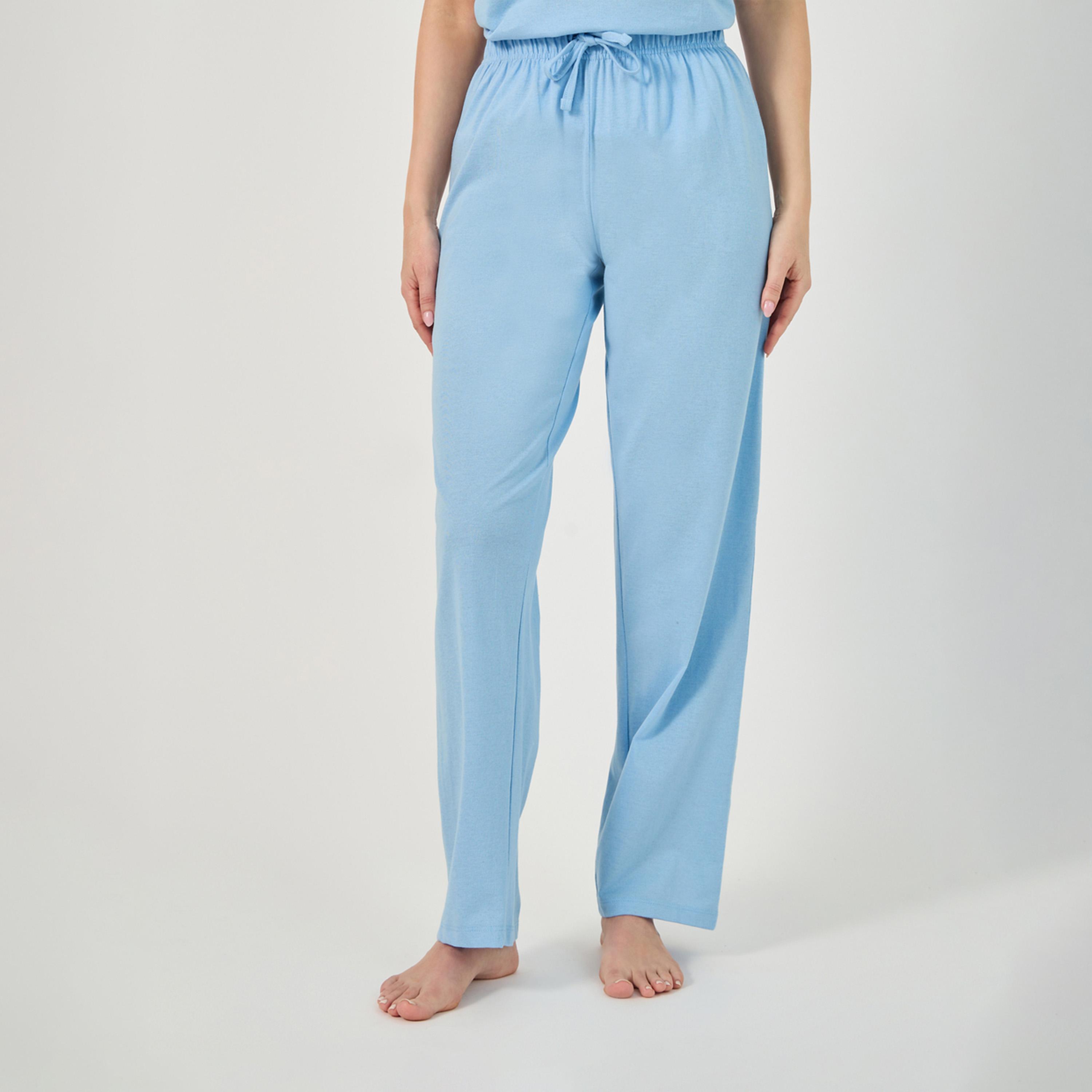 Styli Unwind Solid Round Neck T-Shirt And Pyjama Set-women-clothing-nightwear-pyjamas-longsets-image-4