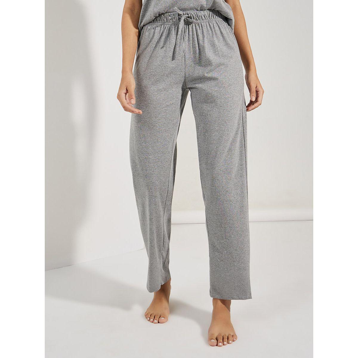 Styli Unwind Solid Cotton T-Shirt & Straight Pyjama Set-women-clothing-nightwear-pyjamas-longsets-image-5