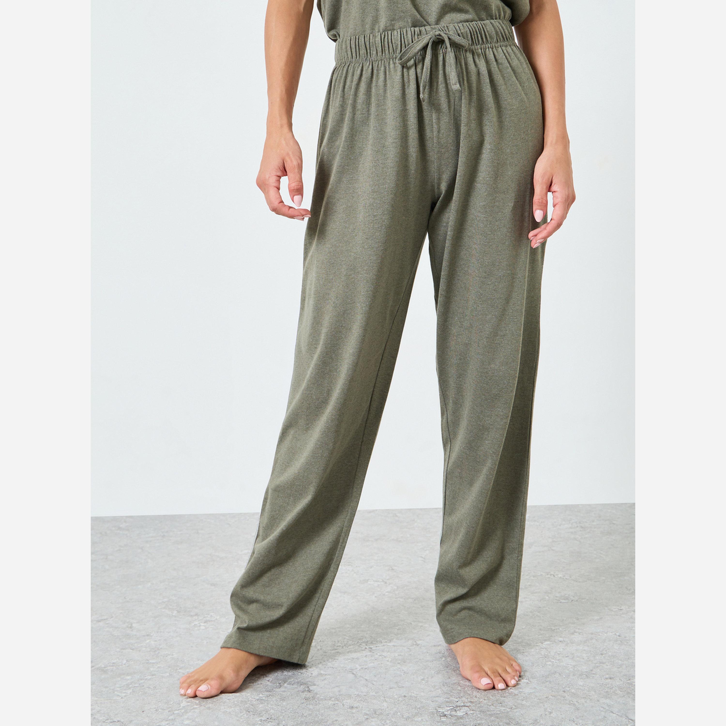 Styli Solid Cotton T-Shirt and Pyjama Set-women-clothing-nightwear-pyjamas-longsets-image-5