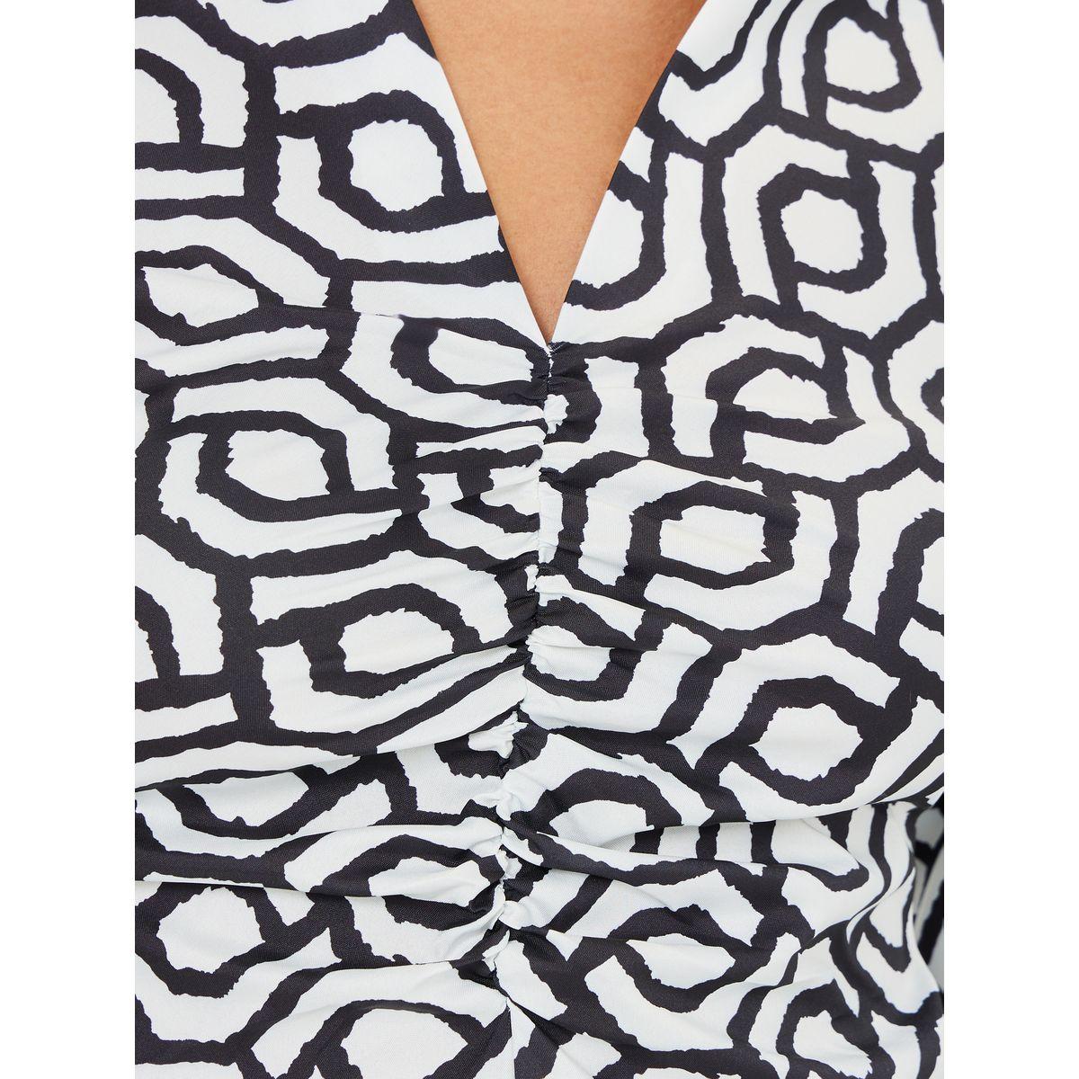 Styli Geo Print Ruched Detail Regular Fit Blouse-women-clothing-shirtsandblouses-blouses-image-4