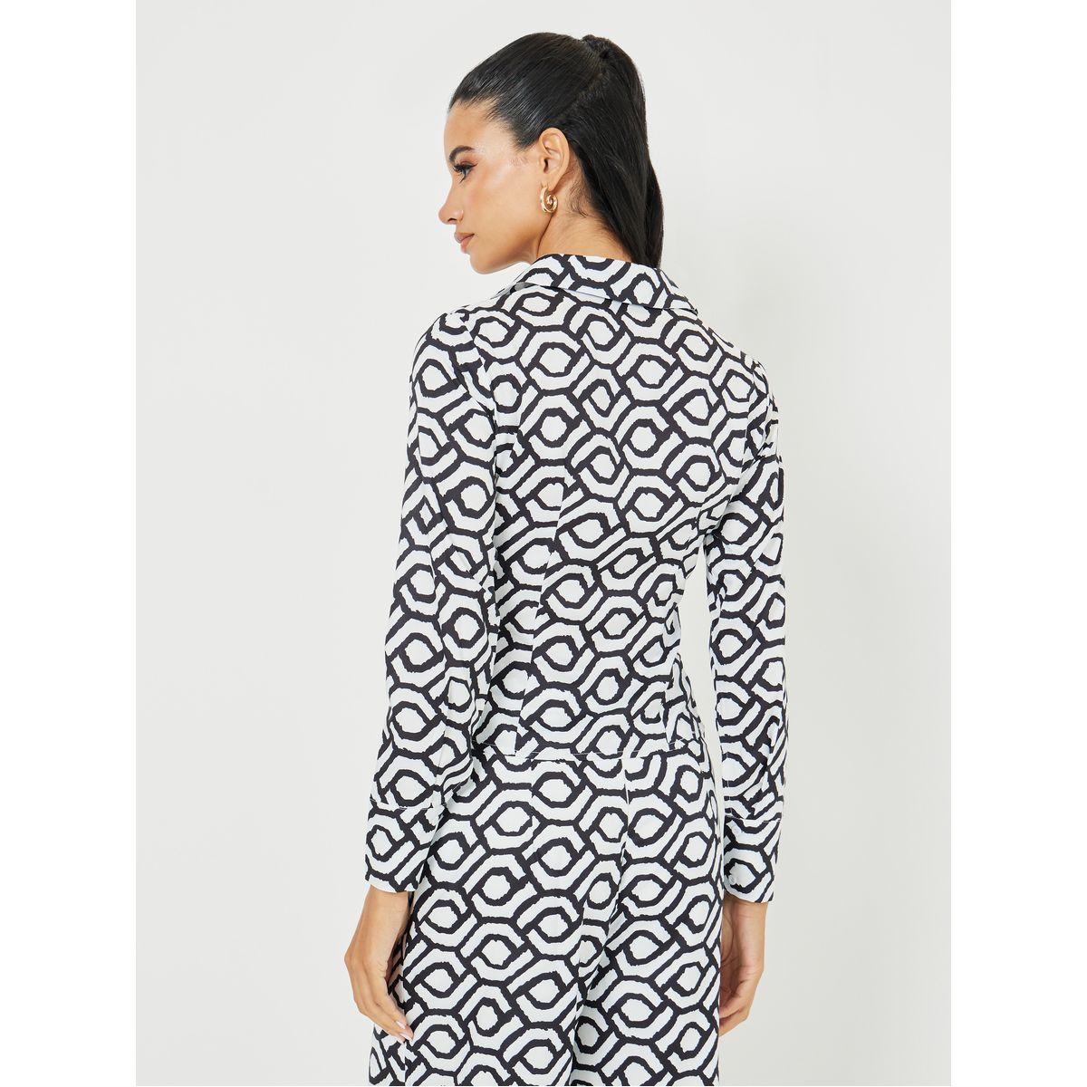 Styli Geo Print Ruched Detail Regular Fit Blouse-women-clothing-shirtsandblouses-blouses-image-5