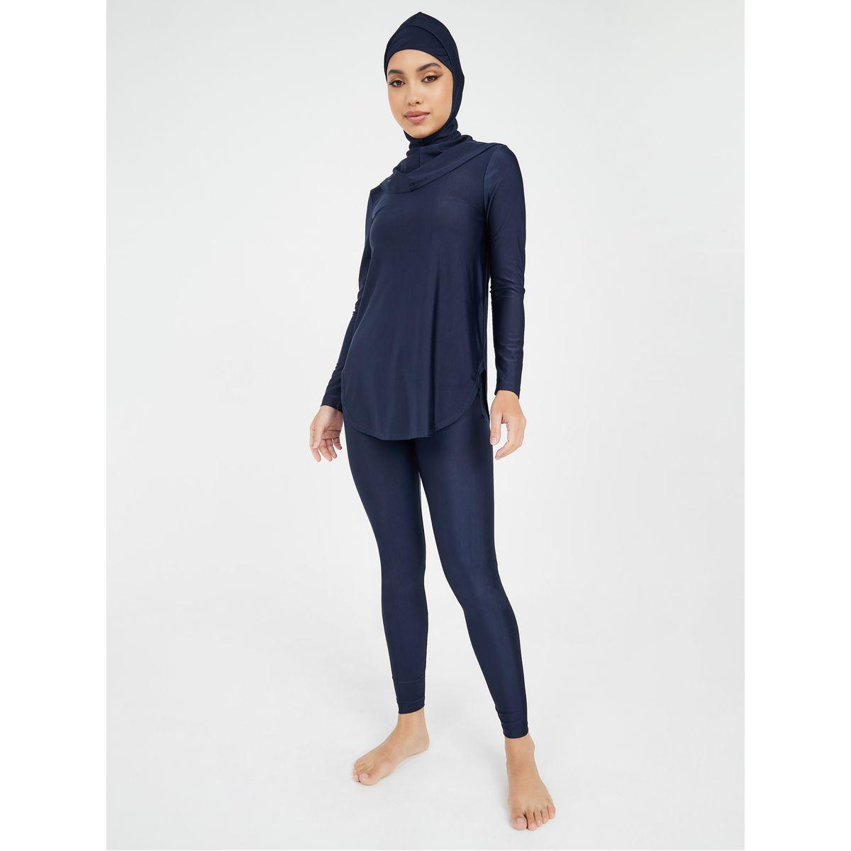 Styli Pack of 3 - Solid Curved Edge Burkini, Leggings & Head Scarf-women-clothing-swimandbeach-swim-burkinis-image-1