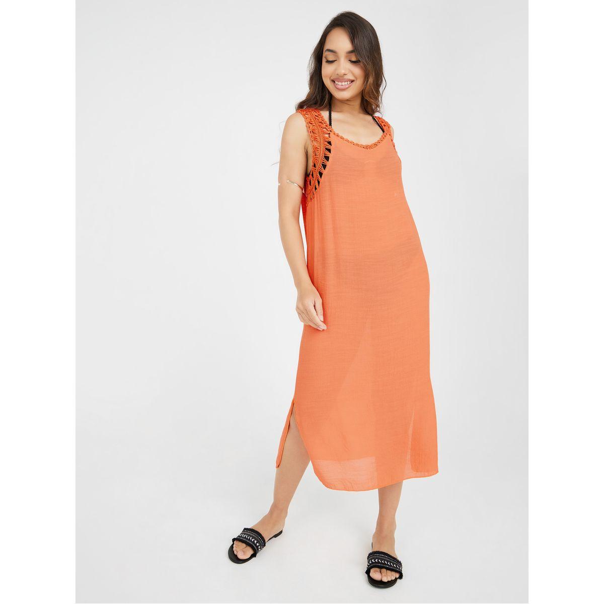 Styli Crochet Neck & Sleeve Trim Sleeveless Cover Up-women-clothing-swimandbeach-beach-beachwear-image-1