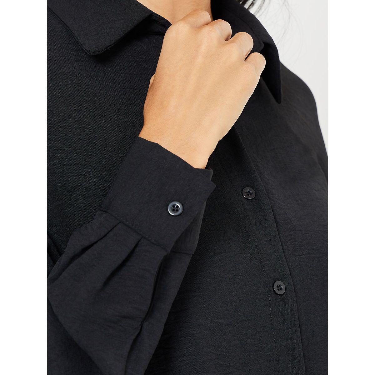 Styli Curved Hem Longline Shirt with Button Placket Detail-women-clothing-shirtsandblouses-shirts-image-4