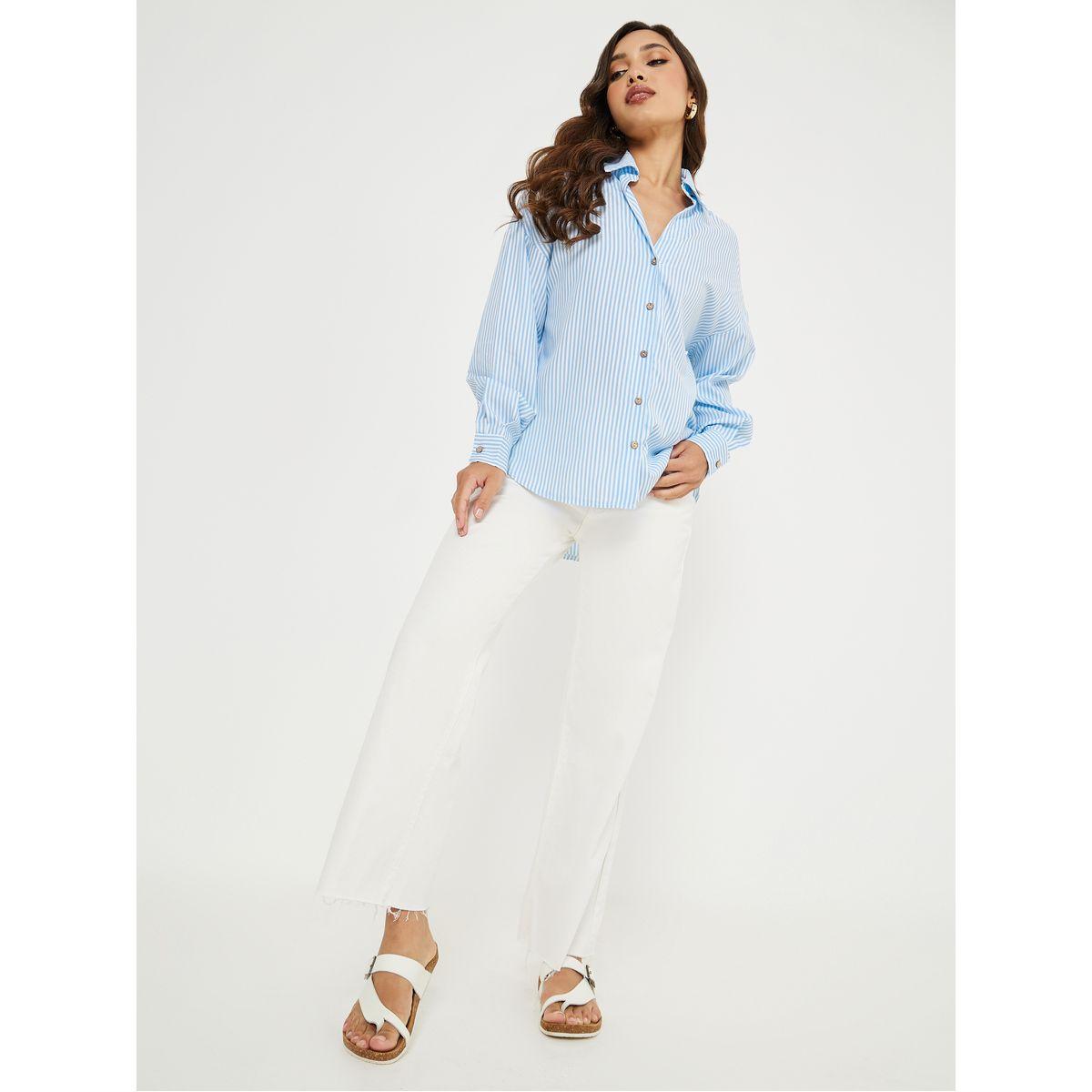 بلوزة واسعة بحواف منحنية-women-clothing-shirtsandblouses-shirts-image-2
