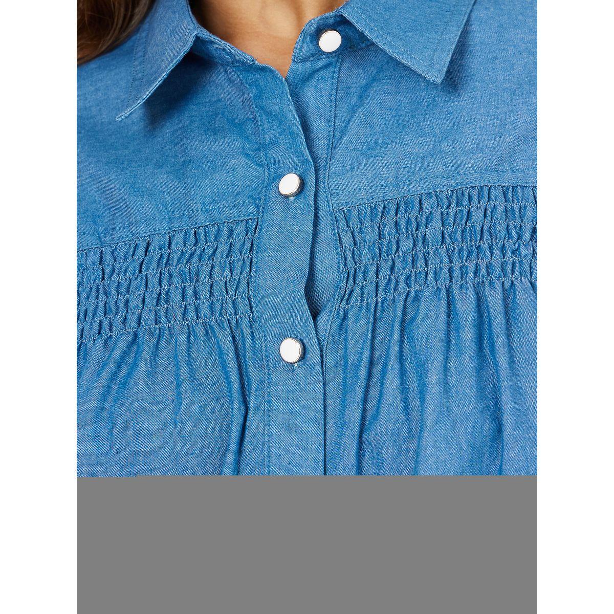 Styli Gathered Detail Buttoned Oversized Shirt-women-clothing-shirtsandblouses-shirts-image-3