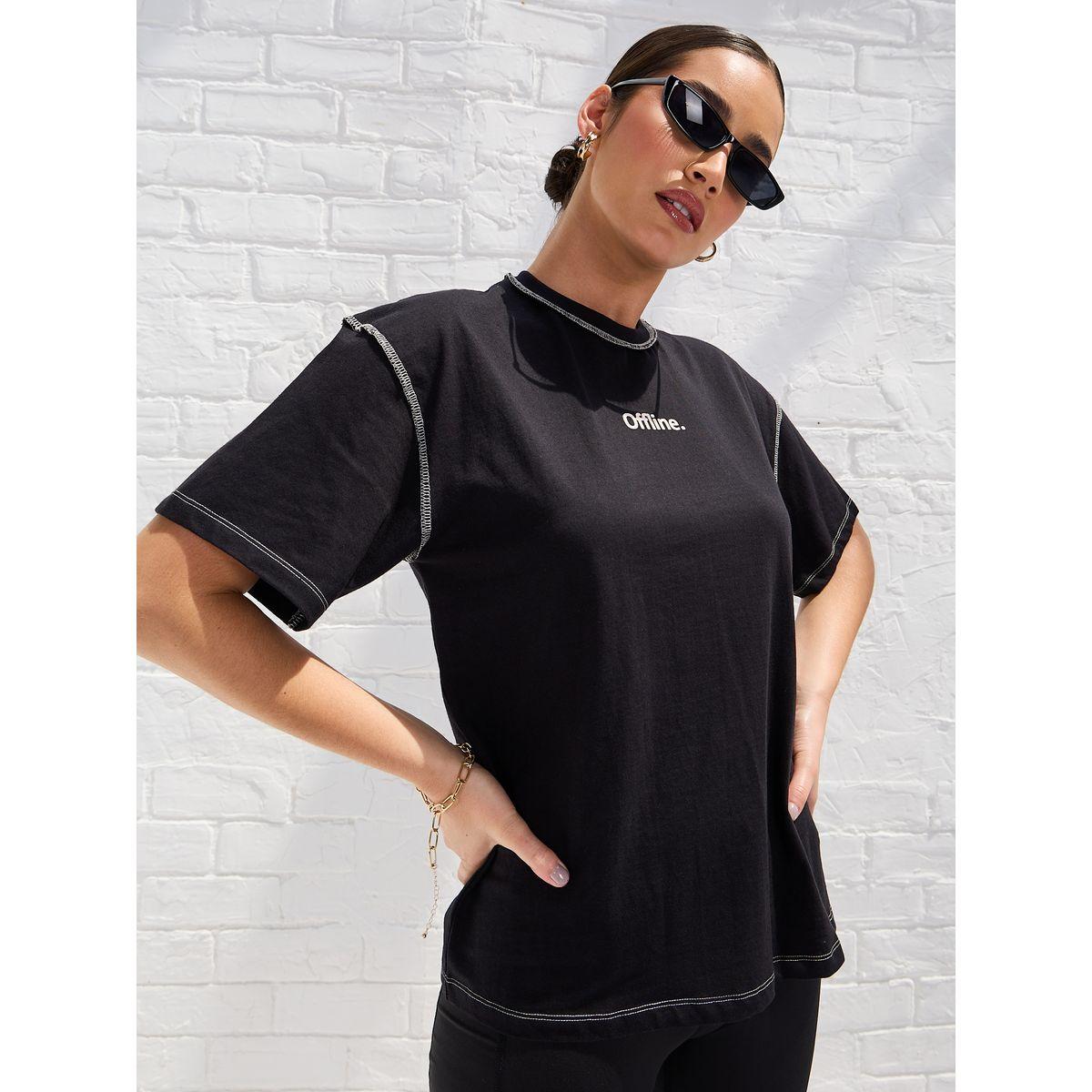Styli Elevate Oversized Drop Shoulder Slogan T-Shirt with Exposed Seam-women-clothing-tshirts-image-3