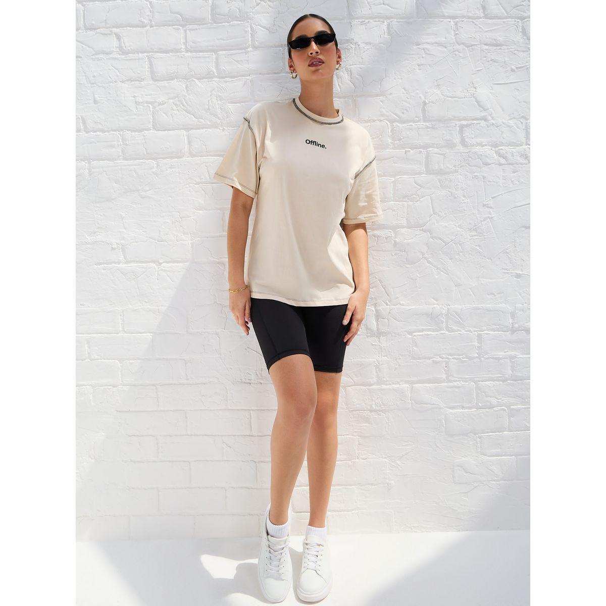 Styli Elevate Oversized Drop Shoulder Slogan T-Shirt with Exposed Seam-women-clothing-tshirts-image-2