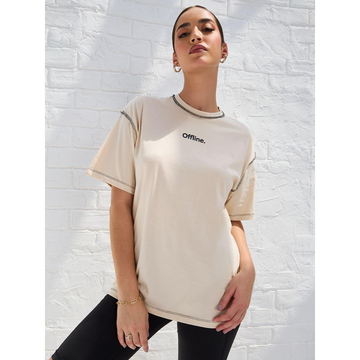 Styli Elevate Oversized Drop Shoulder Slogan T-Shirt with Exposed Seam-women-clothing-tshirts-image-3