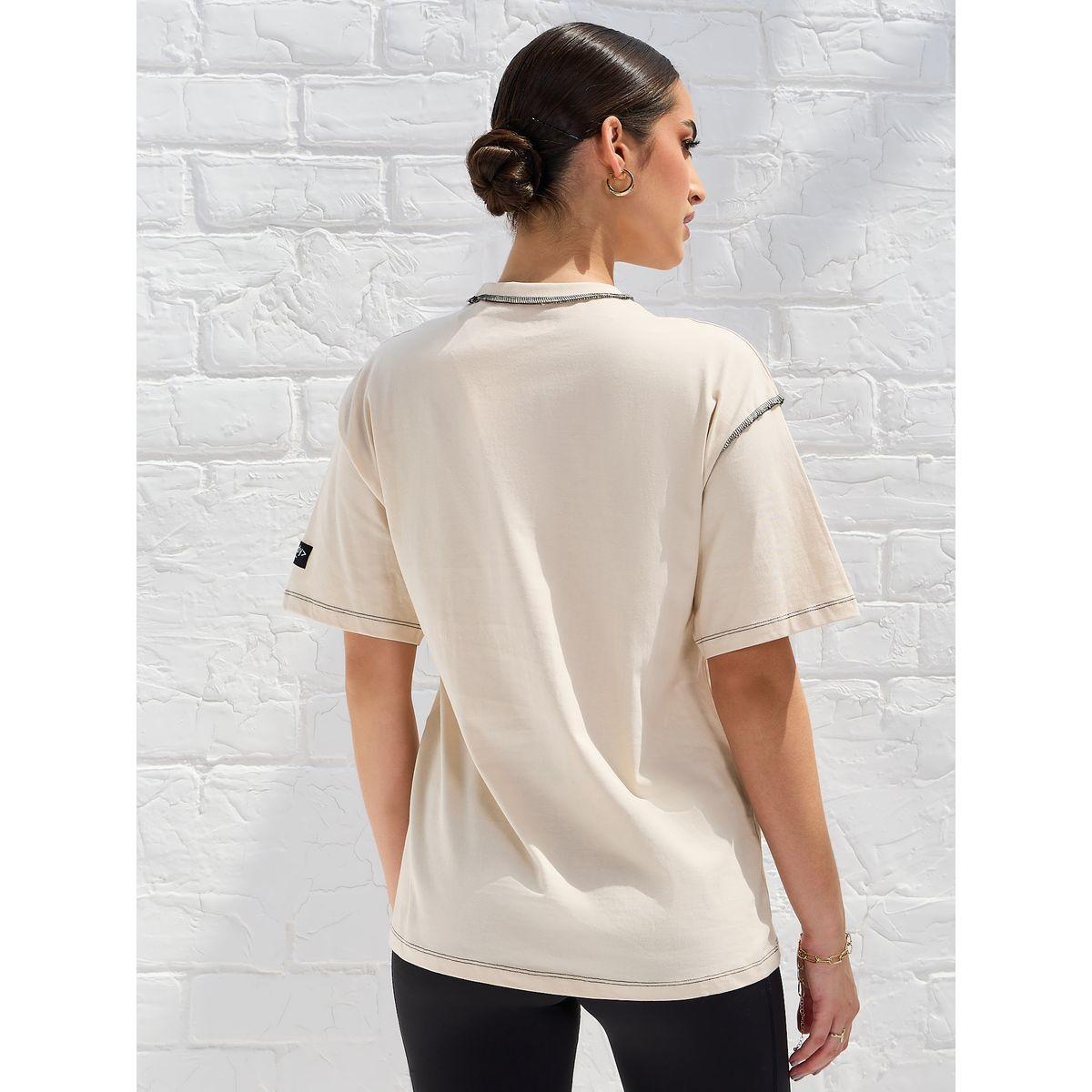 Styli Elevate Oversized Drop Shoulder Slogan T-Shirt with Exposed Seam-women-clothing-tshirts-image-5