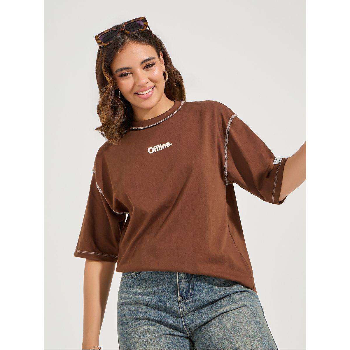 Styli Elevate Oversized Drop Shoulder Slogan T-Shirt with Exposed Seam-women-clothing-tshirts-image-4