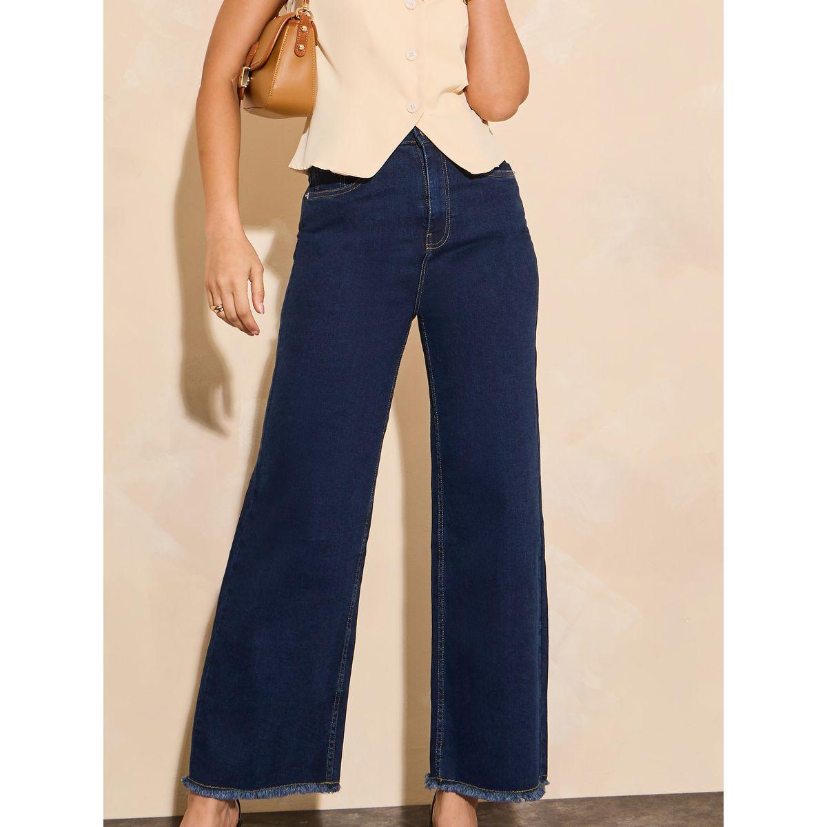 Styli High Rise Wide Leg Jeans with Frayed Edge-women-clothing-bottoms-jeans-image-3
