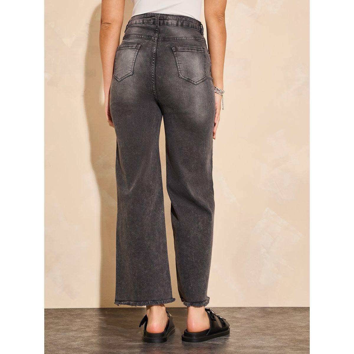 Styli High Rise Wide Leg Jeans with Frayed Edge-women-clothing-bottoms-jeans-image-4
