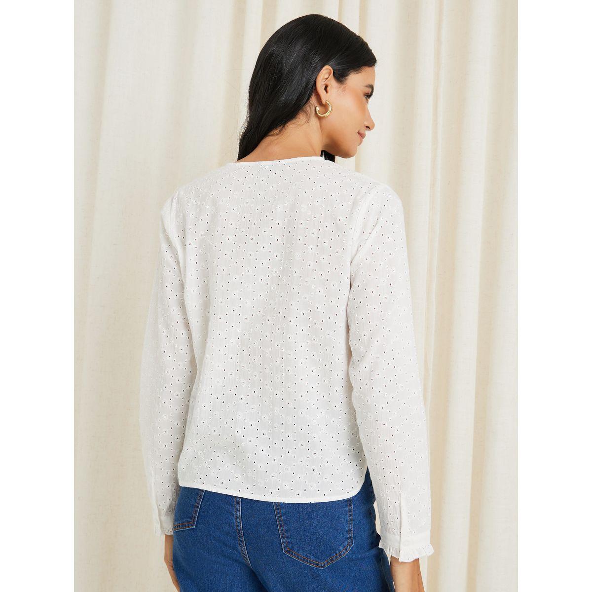 بلوزة بقصة عادية مع أربطة-women-clothing-shirtsandblouses-blouses-image-5