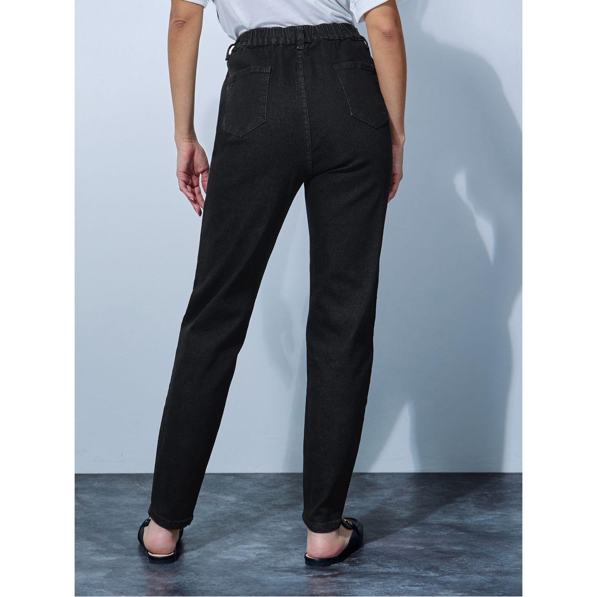 Styli High Rise Elasticated Band Mom Fit Jeans-women-clothing-bottoms-jeans-image-5