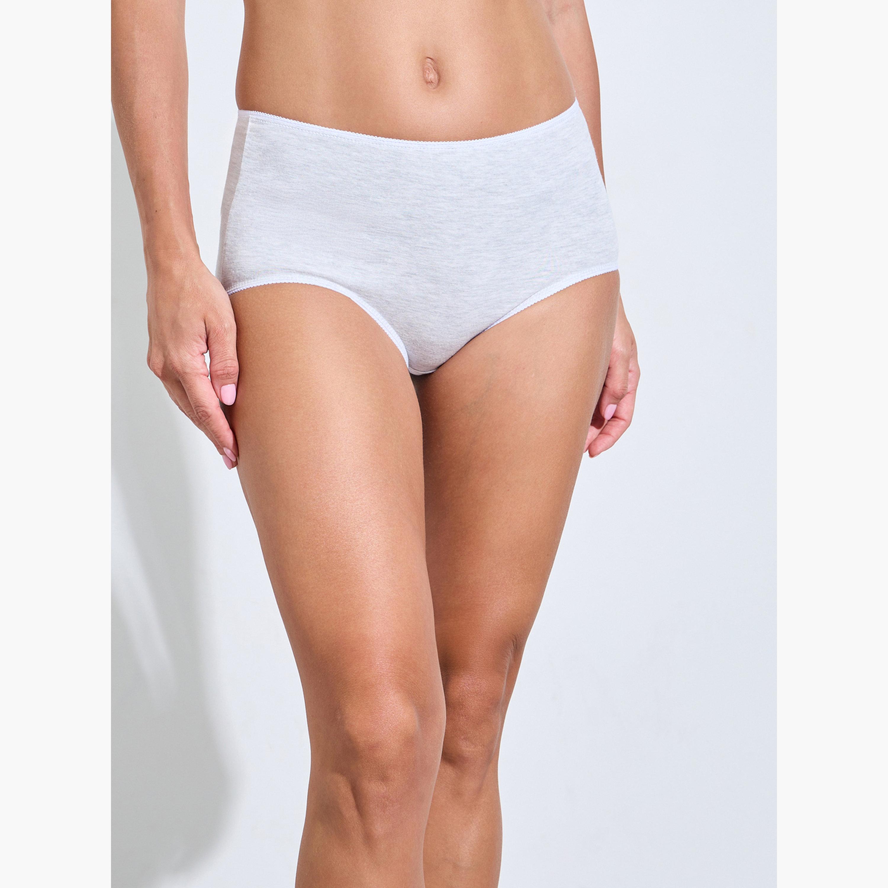 Styli Pack of 5 - Solid Cotton Blend Full Briefs-women-clothing-lingerie-panties-image-5