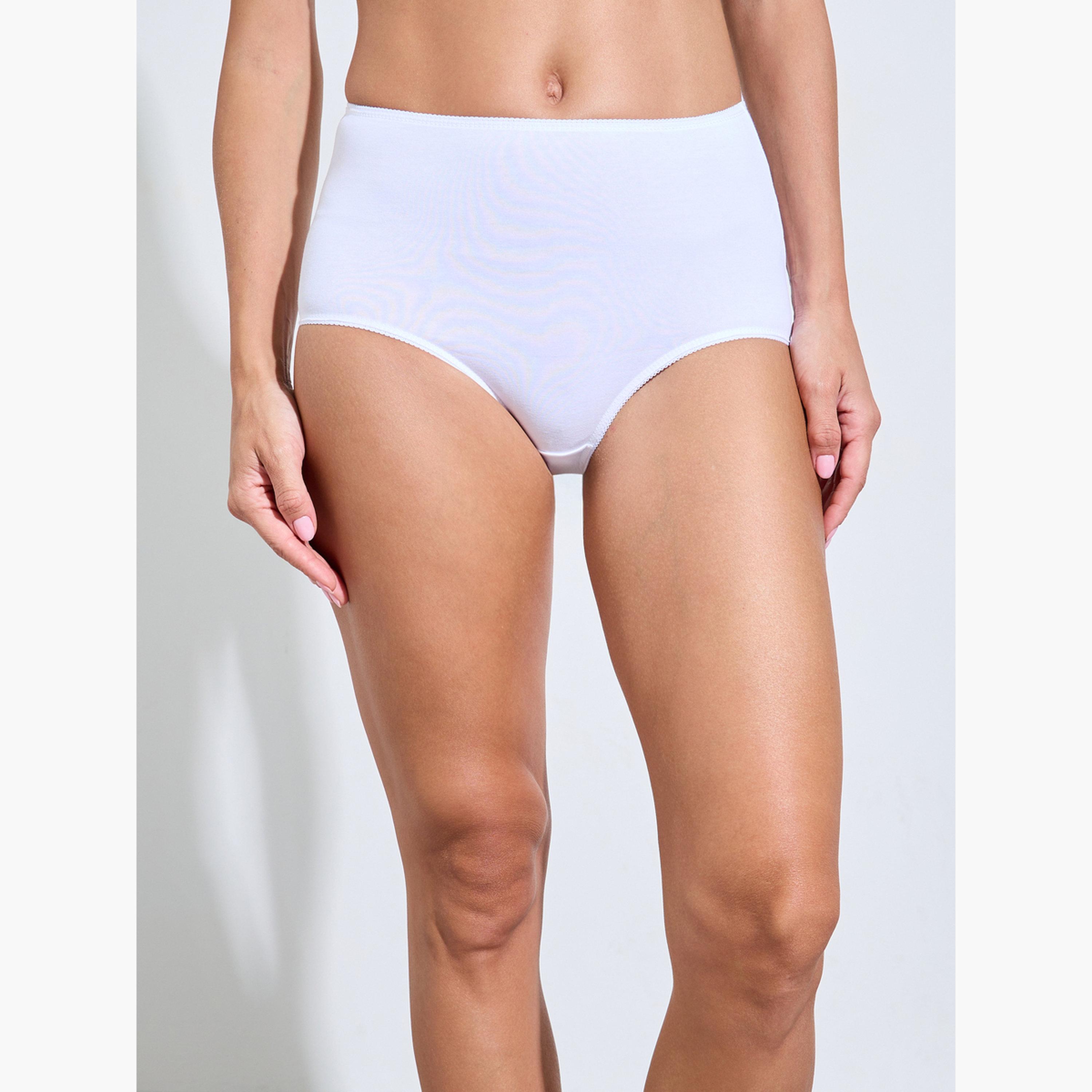 Styli Pack of 5 - Solid Cotton Blend Full Briefs-women-clothing-lingerie-panties-image-6