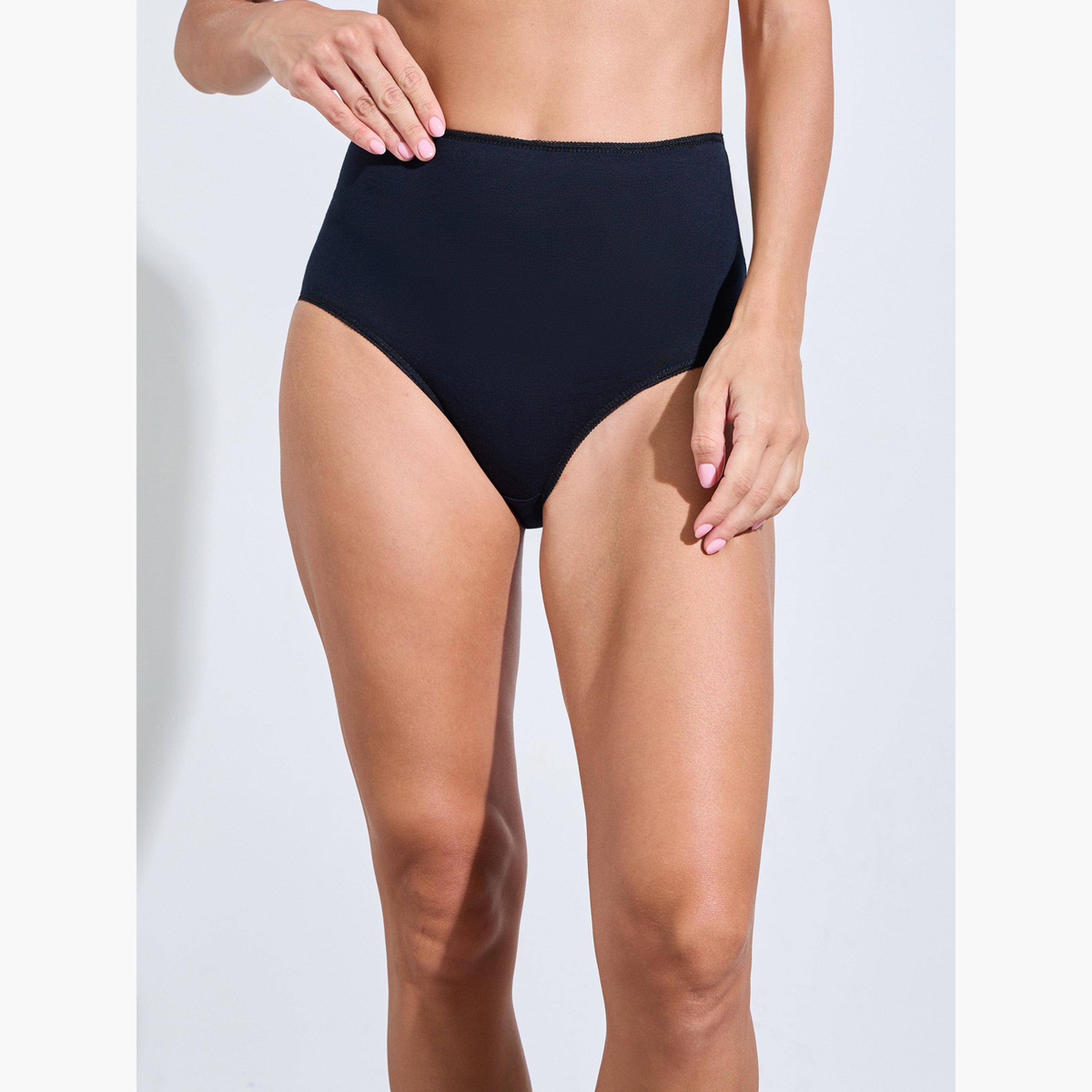 Styli Pack of 5 - Solid Cotton Blend Full Briefs-women-clothing-lingerie-panties-image-7