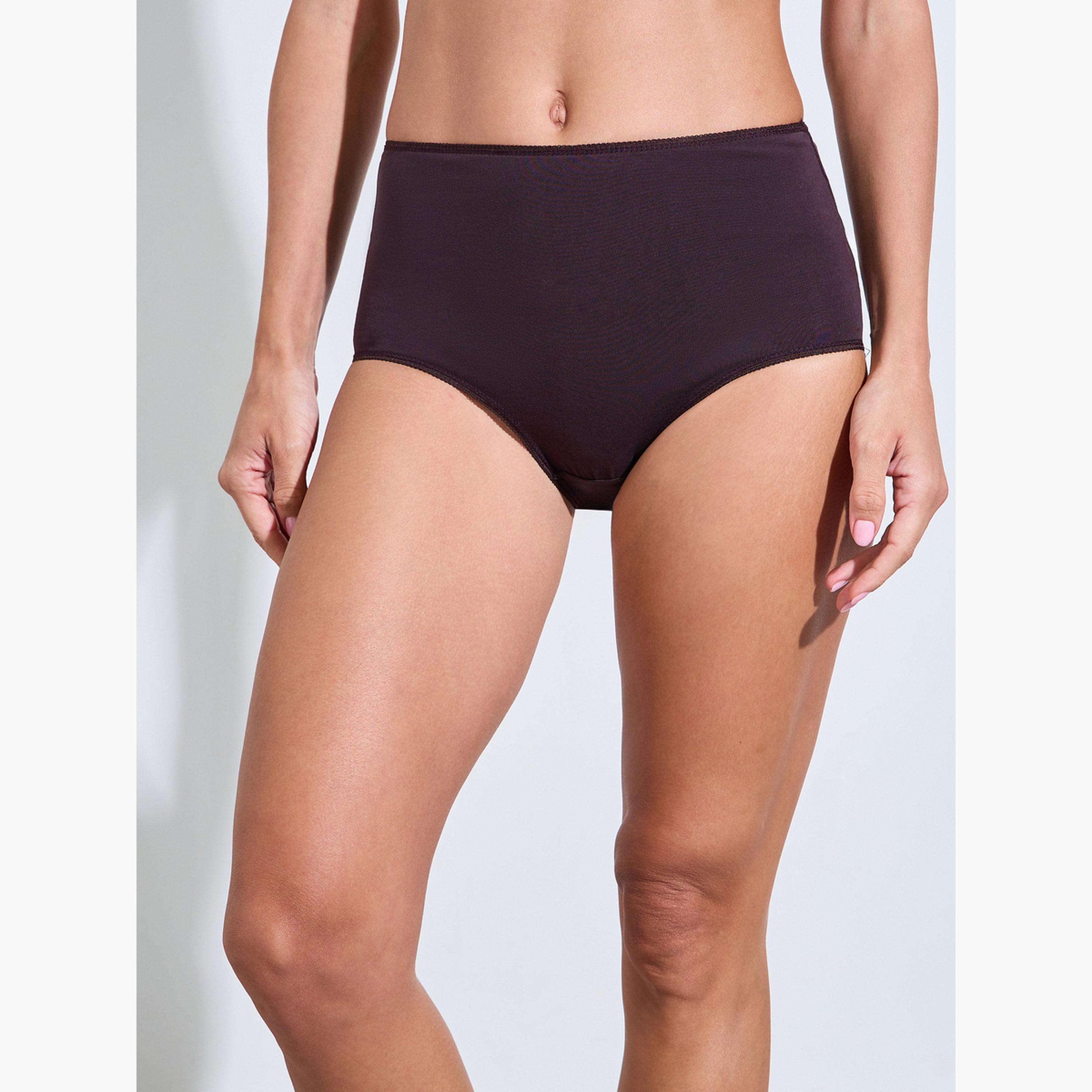 ستايلي - عبوة من 5 قطع - سراويل داخلية كاملة من مزيج القطن السادة-women-clothing-lingerie-panties-image-5