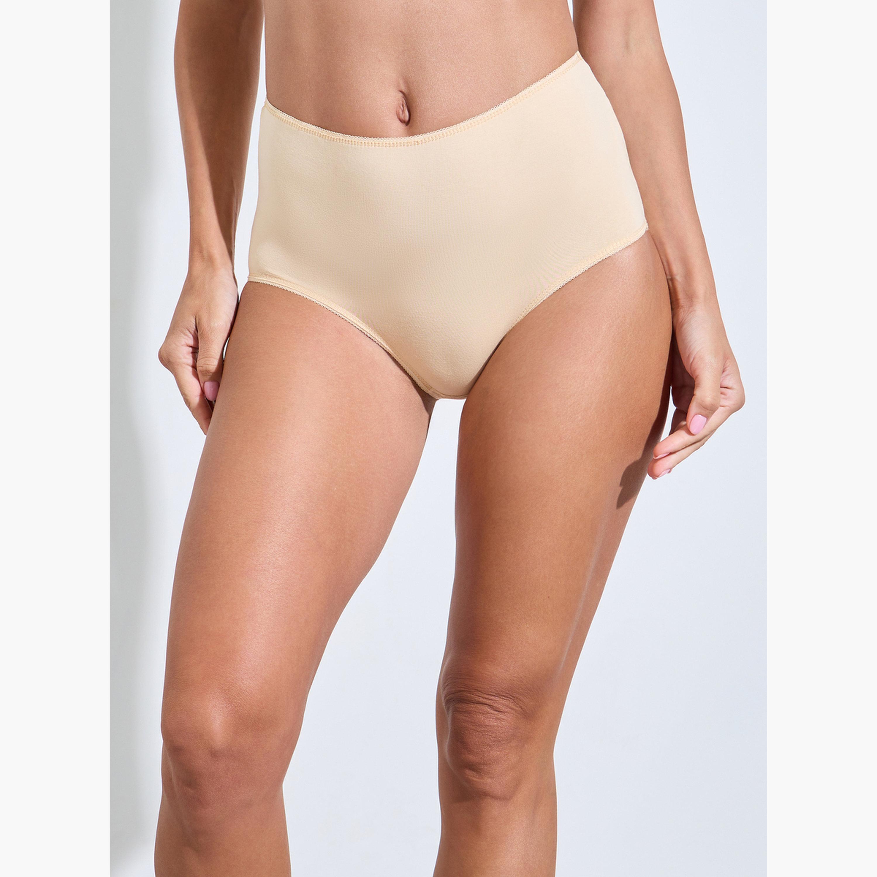ستايلي - عبوة من 5 قطع - سراويل داخلية كاملة من مزيج القطن السادة-women-clothing-lingerie-panties-image-6