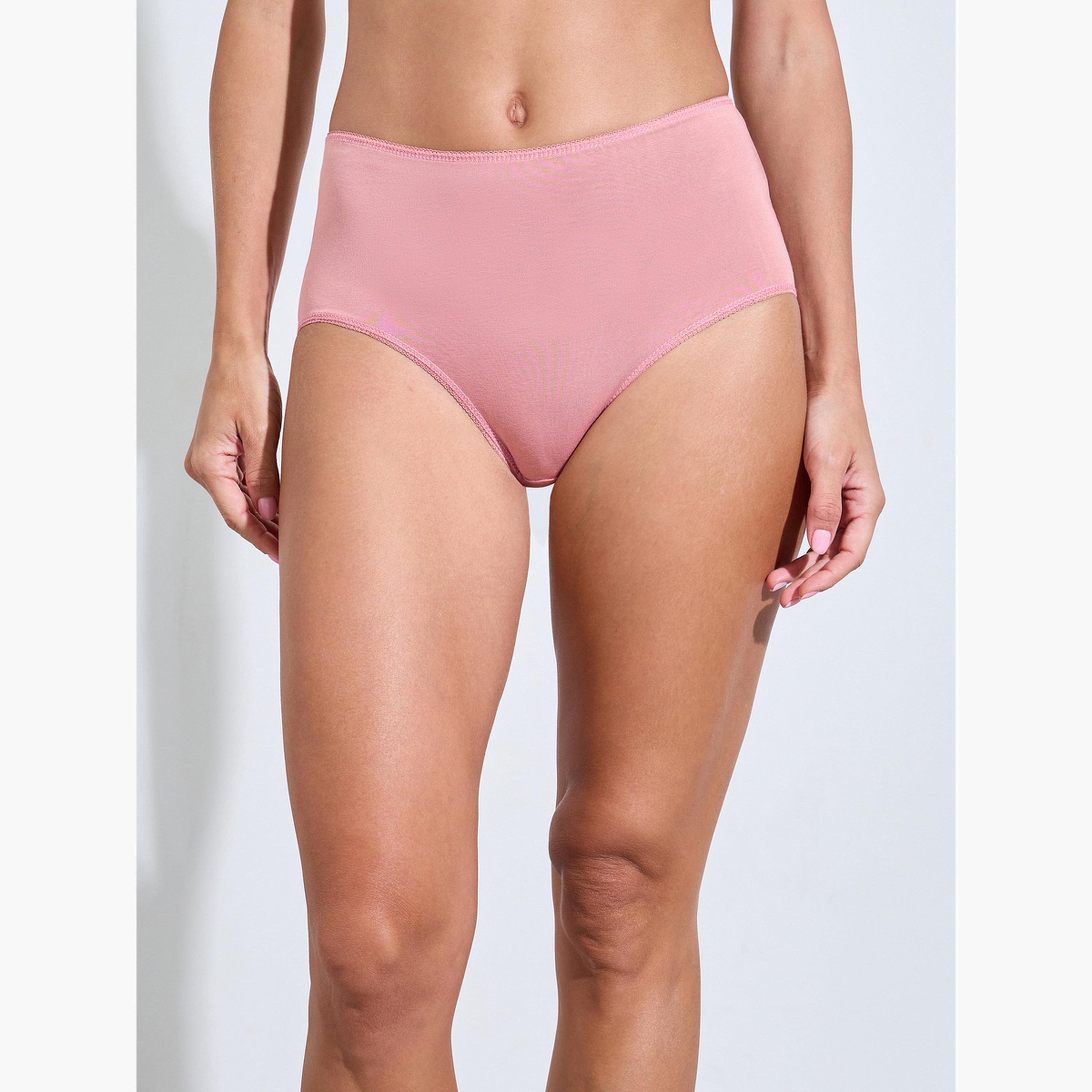 Styli Pack of 5 - Solid Cotton Blend Full Briefs-women-clothing-lingerie-panties-image-4