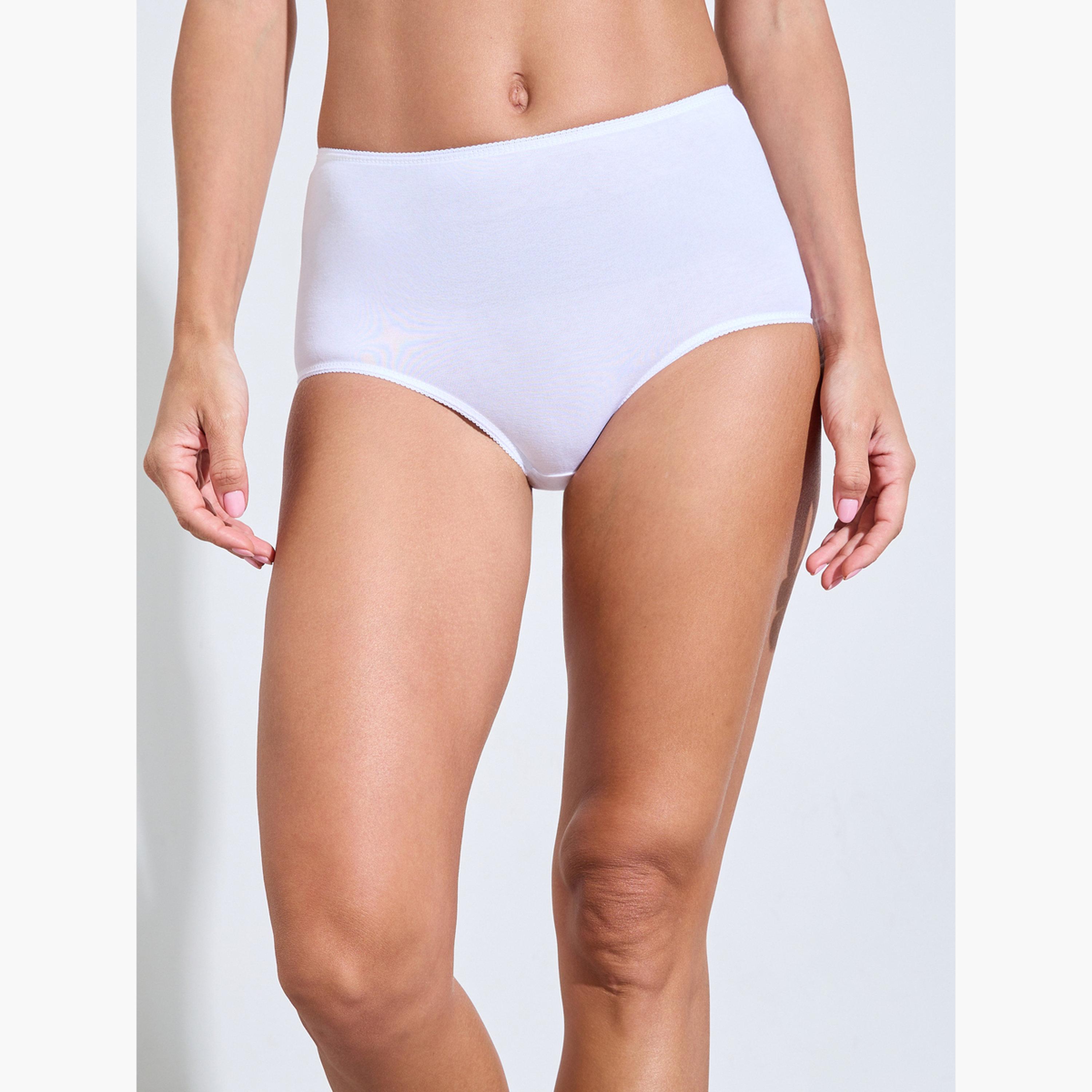 Styli Pack of 5 - Solid Cotton Blend Full Briefs-women-clothing-lingerie-panties-image-5