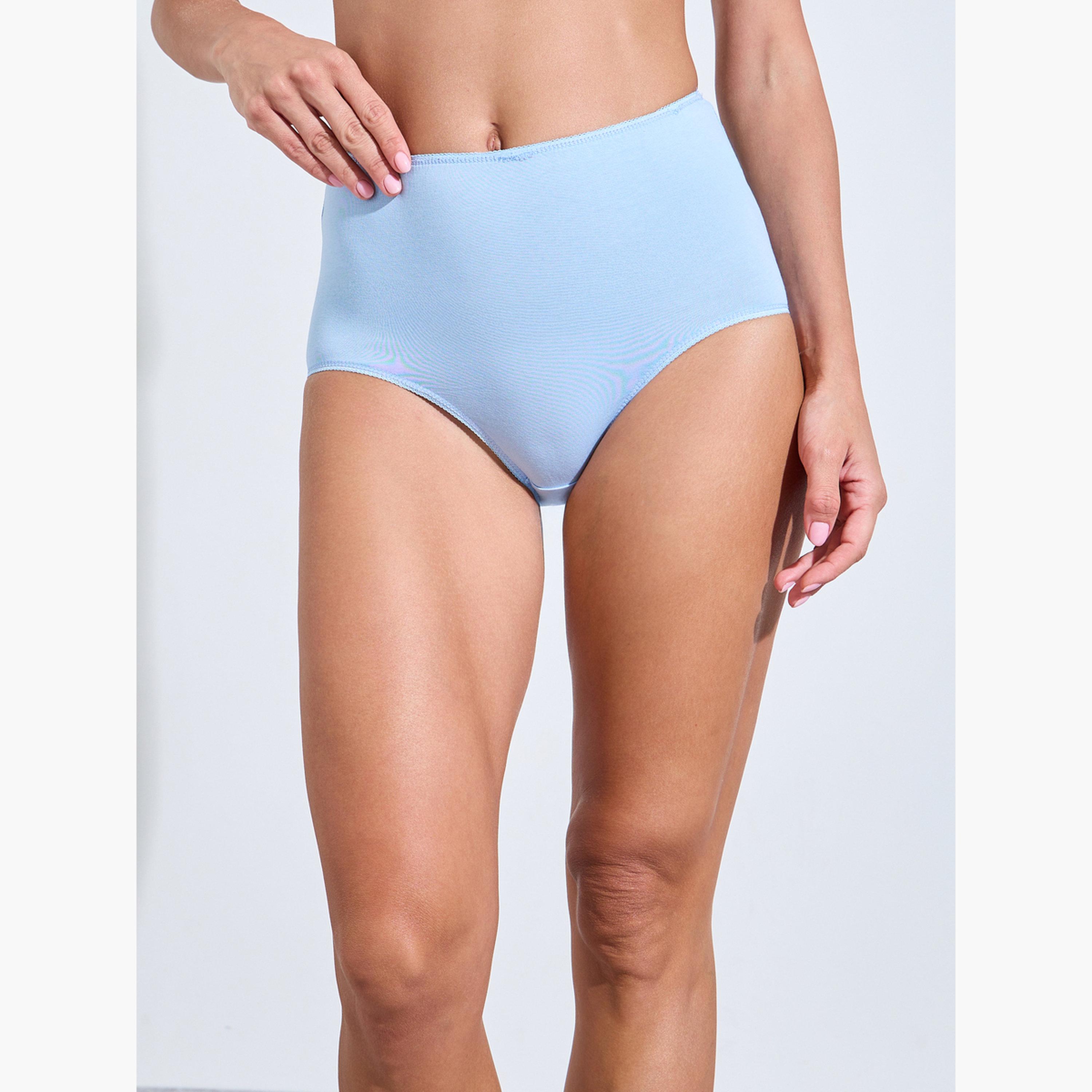 Styli Pack of 5 - Solid Cotton Blend Full Briefs-women-clothing-lingerie-panties-image-6