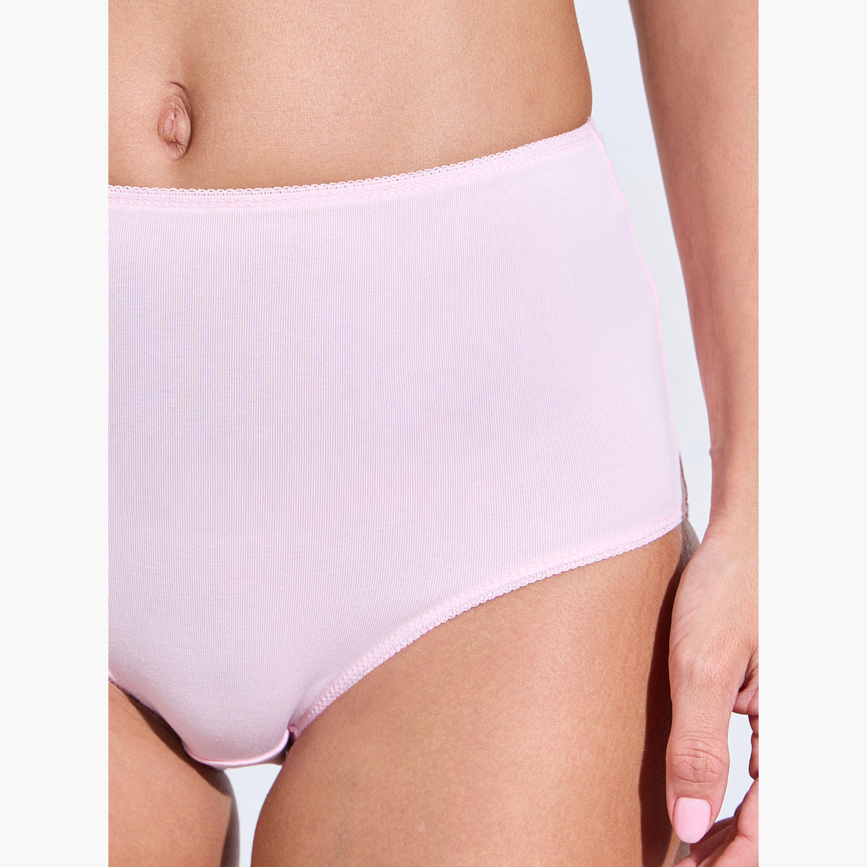 Styli Pack of 5 - Solid Cotton Blend Full Briefs-women-clothing-lingerie-panties-image-8