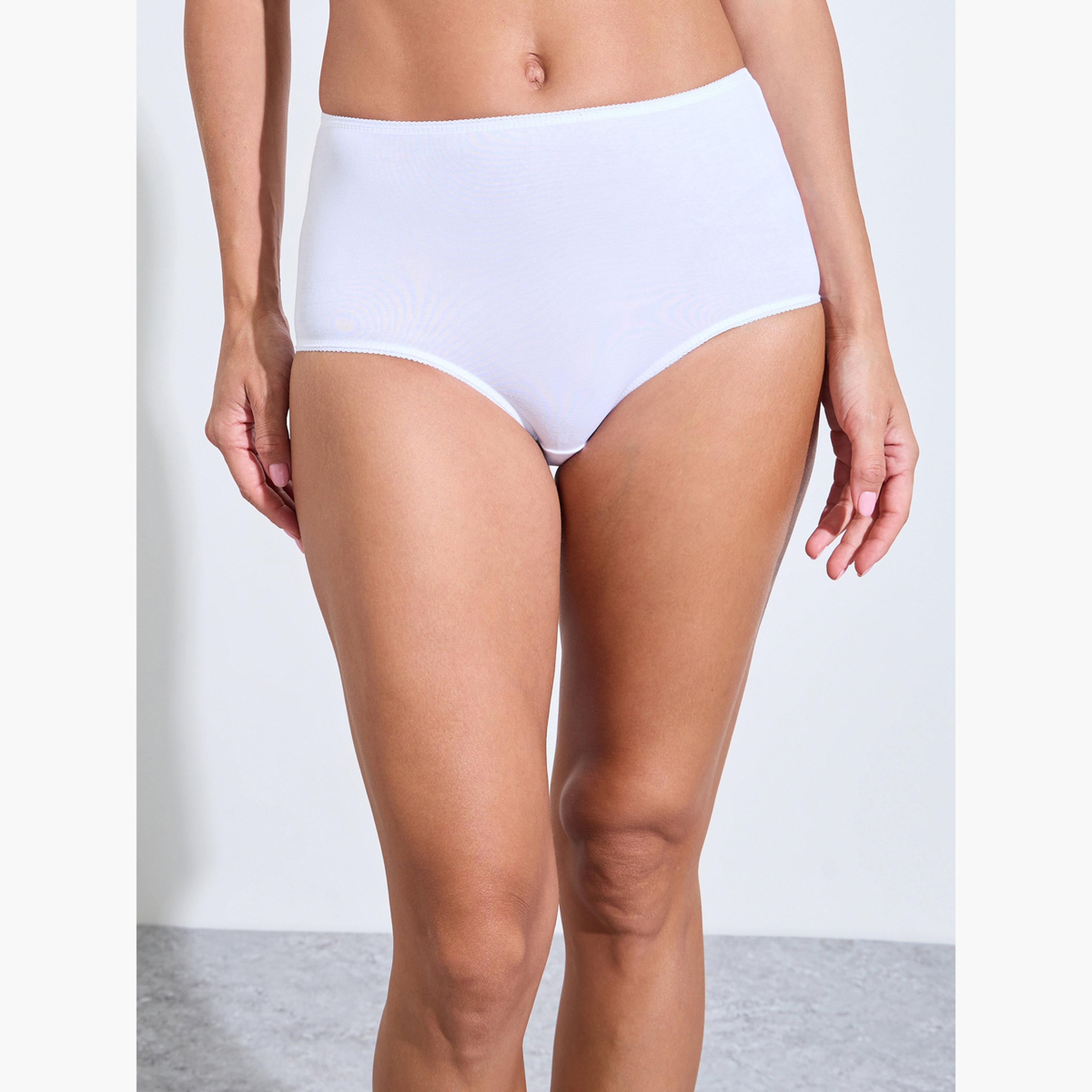 ستايلي - عبوة من 5 قطع - سراويل داخلية كاملة من مزيج القطن السادة-women-clothing-lingerie-panties-image-5