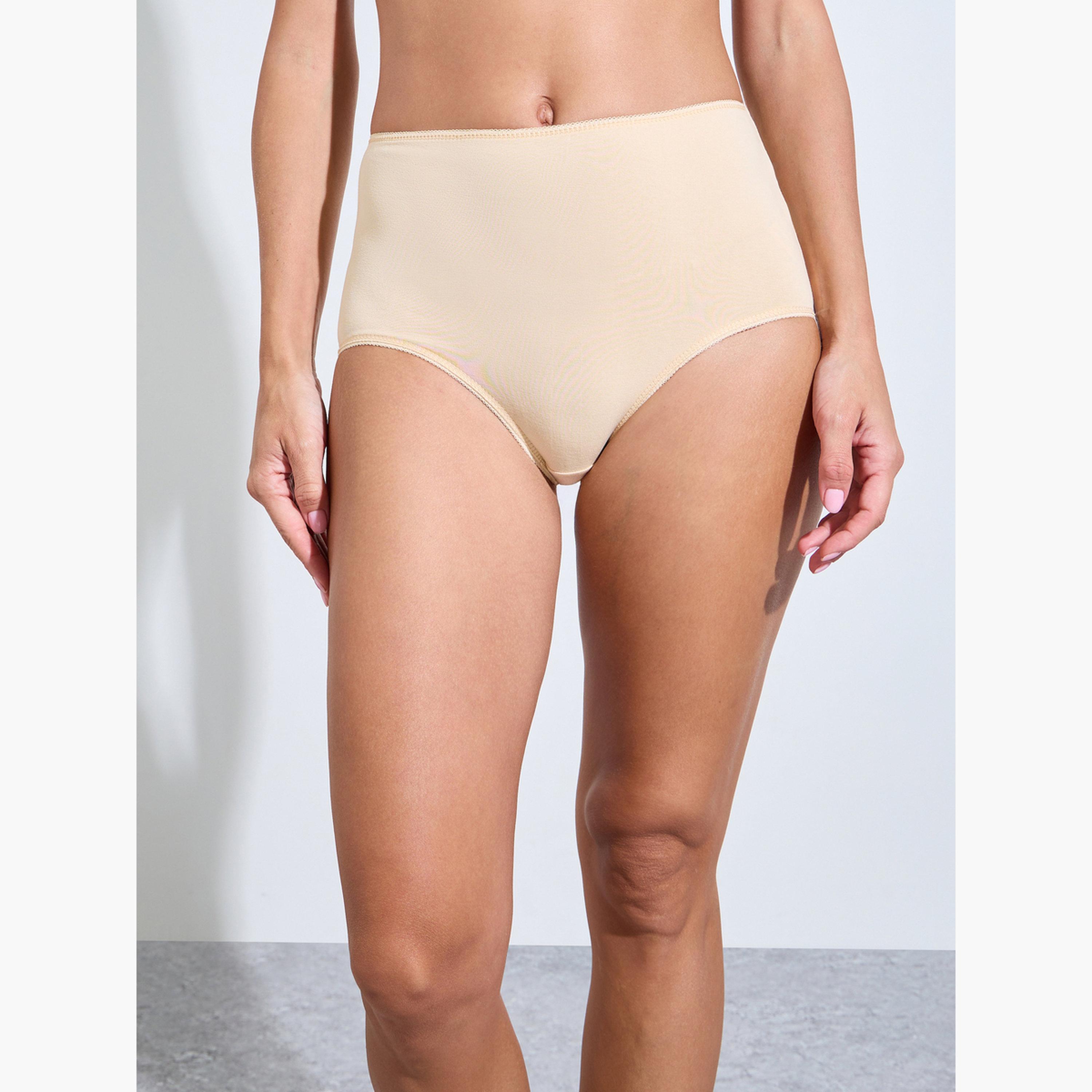 ستايلي - عبوة من 5 قطع - سراويل داخلية كاملة من مزيج القطن السادة-women-clothing-lingerie-panties-image-6