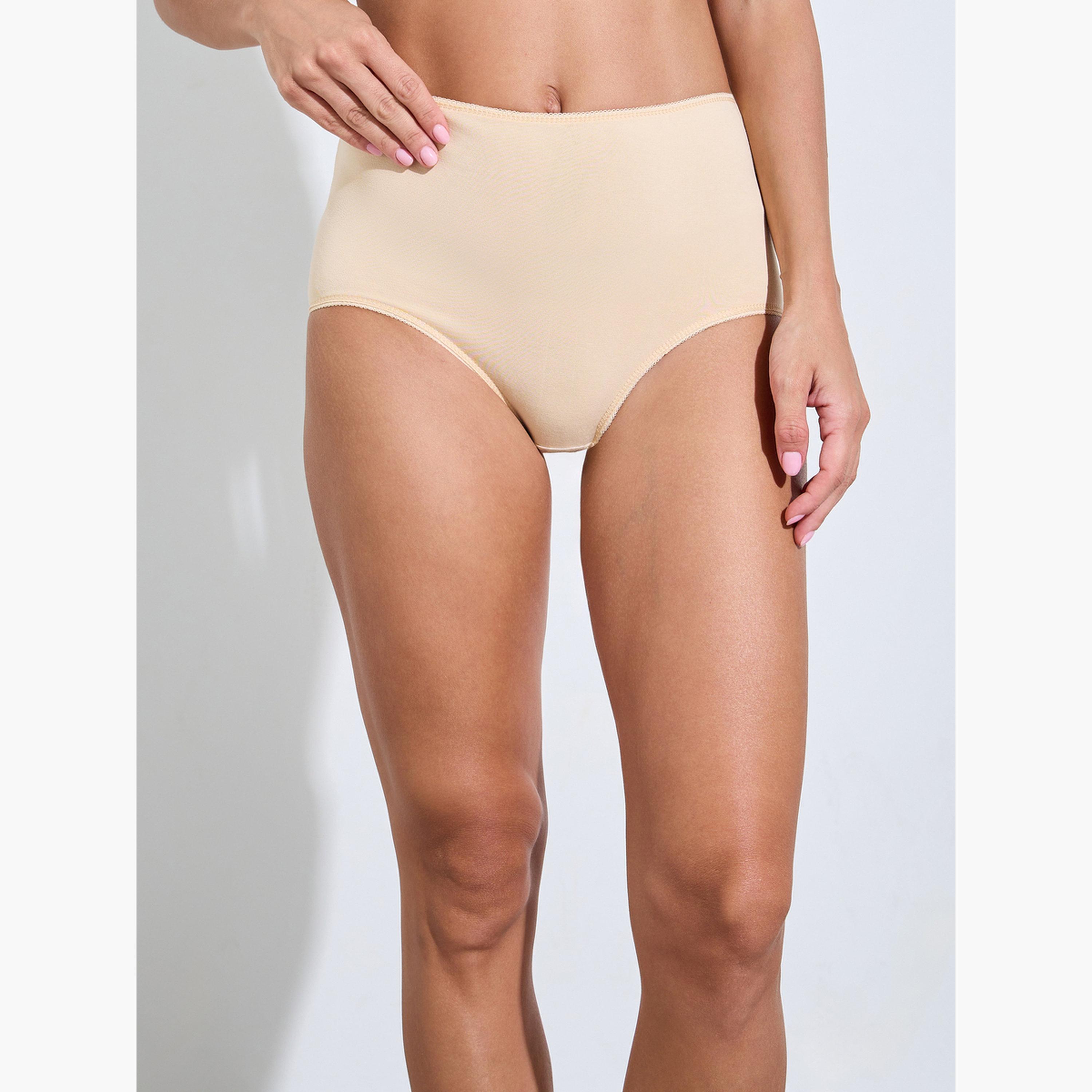 ستايلي - عبوة من 5 قطع - سراويل داخلية كاملة من مزيج القطن السادة-women-clothing-lingerie-panties-image-7