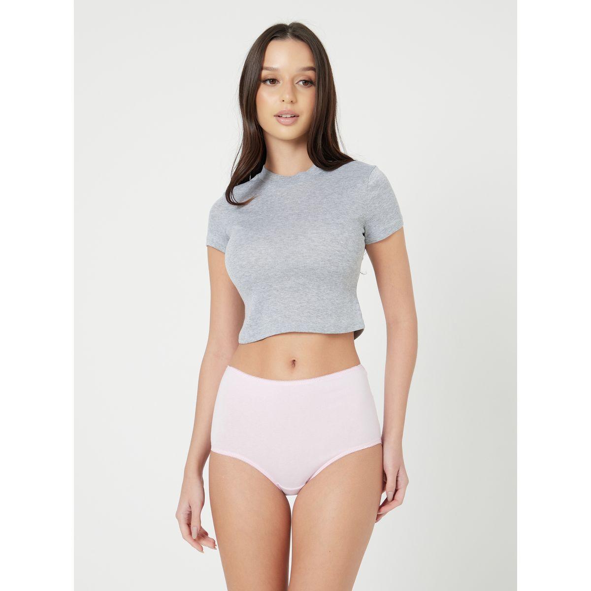 Styli Essentials Pack of 5 - Cotton Solid Full Brief-women-clothing-lingerie-panties-image-2