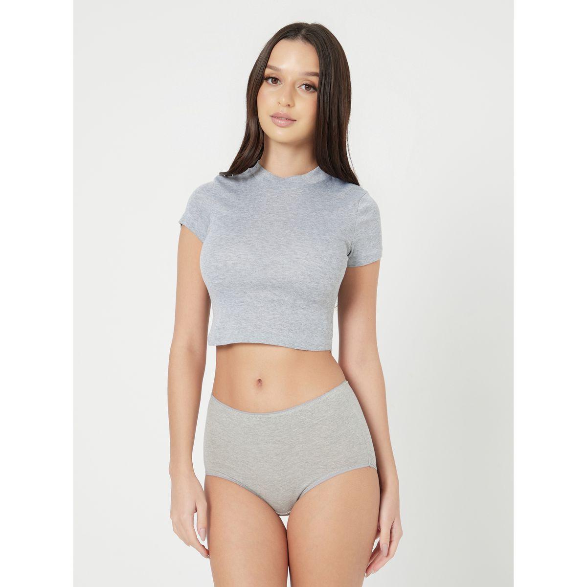 Styli Essentials Pack of 5 - Cotton Solid Full Brief-women-clothing-lingerie-panties-image-5