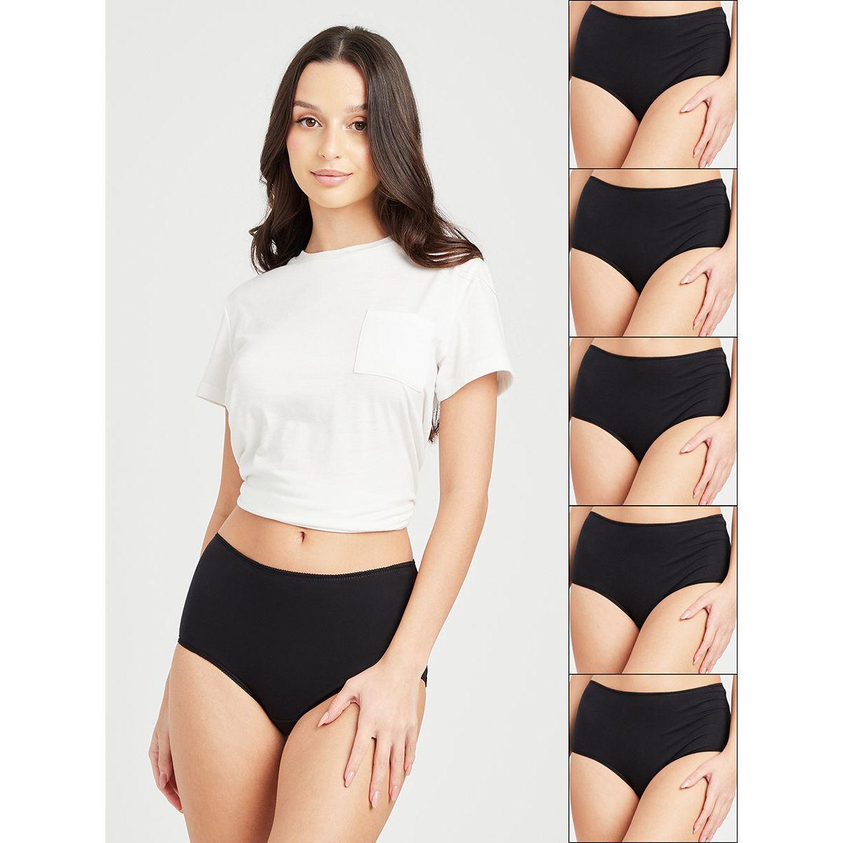 Styli Essentials Pack of 5 - Cotton Solid Full Brief-women-clothing-lingerie-panties-image-1