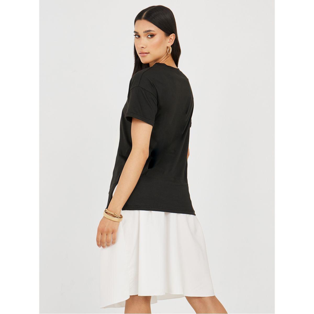 Styli Colorblock V Neck Knee Length Dress-women-clothing-dresses-image-4