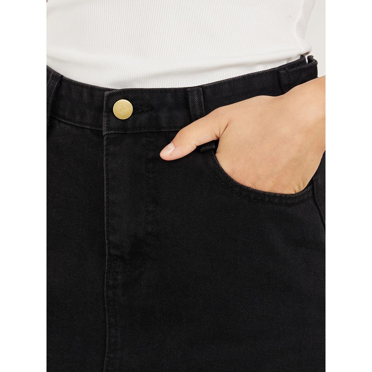 Styli Solid Denim Midi Skirt-women-clothing-bottoms-skirts-image-3