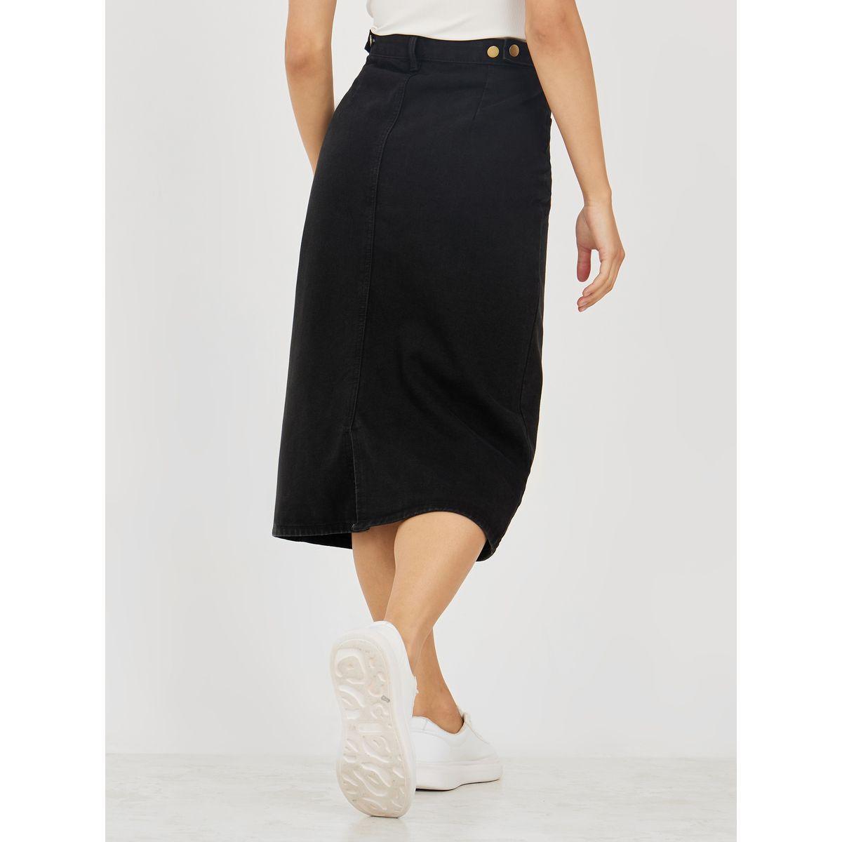 تنورة ميدي دنيم سادة-women-clothing-bottoms-skirts-image-4