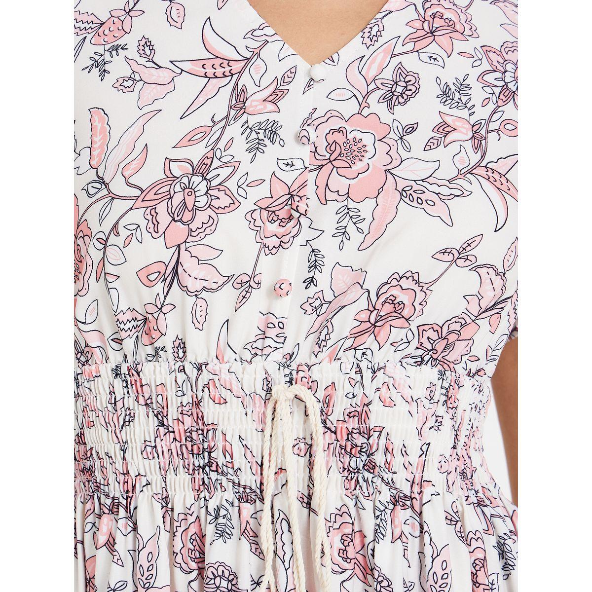Styli Floral Print Gathered Waist A-Line Maxi Dress-women-clothing-dresses-image-3