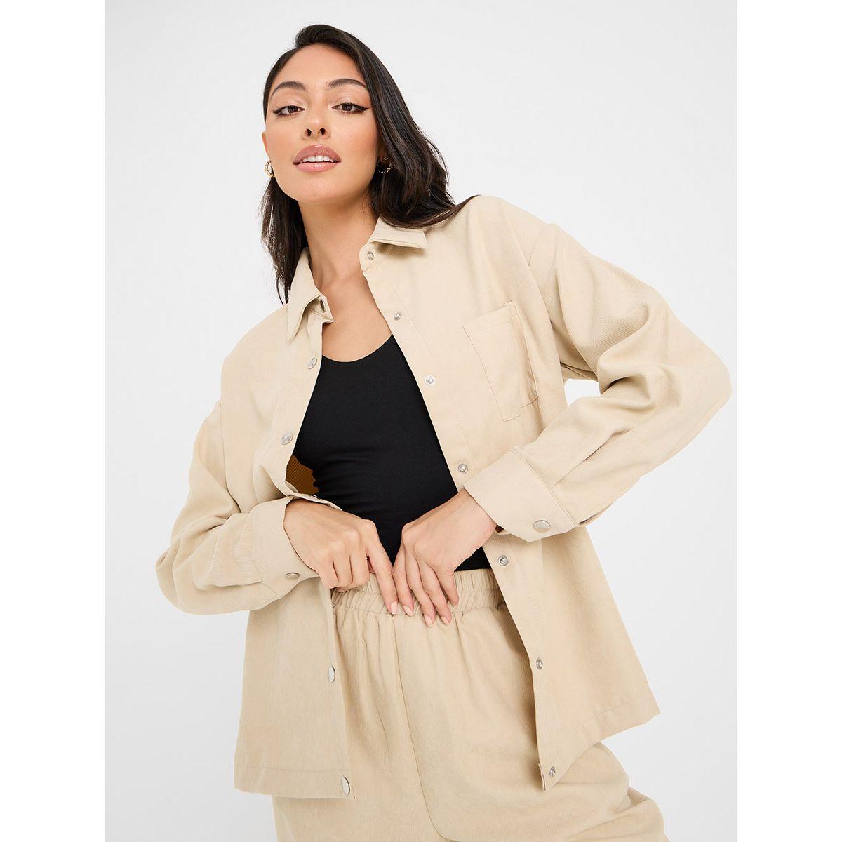 Styli Solid Shirt and Wide Leg Pant Set-women-clothing-coordsets-image-2
