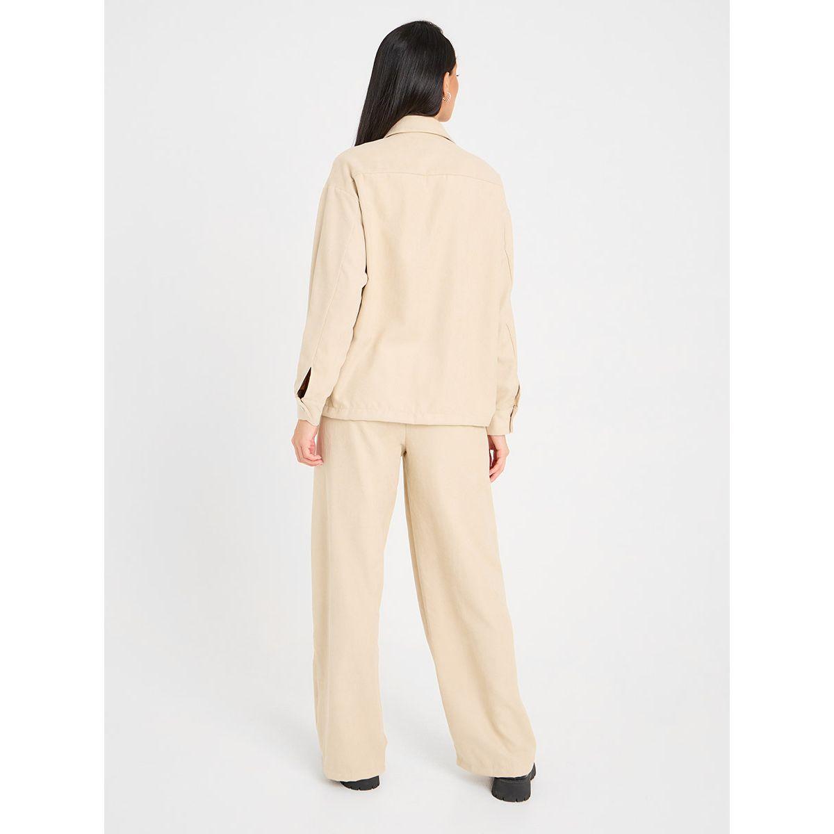 Styli Solid Shirt and Wide Leg Pant Set-women-clothing-coordsets-image-6