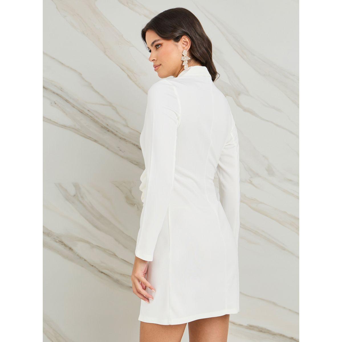 Styli Frill Edge Detail Blazer Mini Dress-women-clothing-dresses-image-5