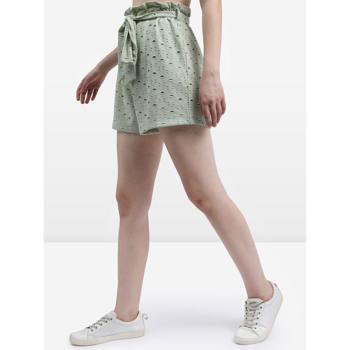 Ketch X Styli Schiffli High Rise Tie Up Waist Shorts-women-clothing-bottoms-shorts-image-4
