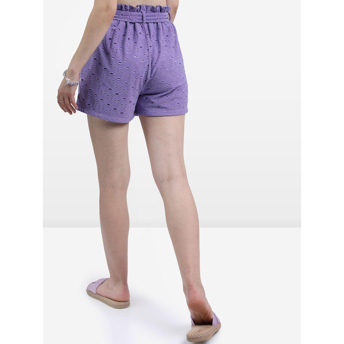 Ketch X Styli Schiffli High Rise Tie Up Waist Shorts-women-clothing-bottoms-shorts-image-3