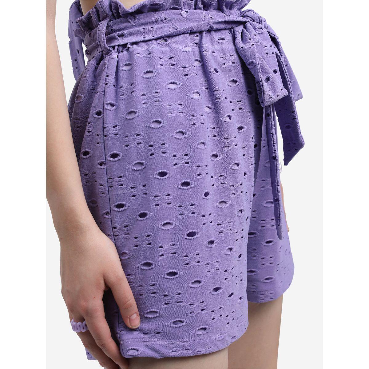 Ketch X Styli Schiffli High Rise Tie Up Waist Shorts-women-clothing-bottoms-shorts-image-5
